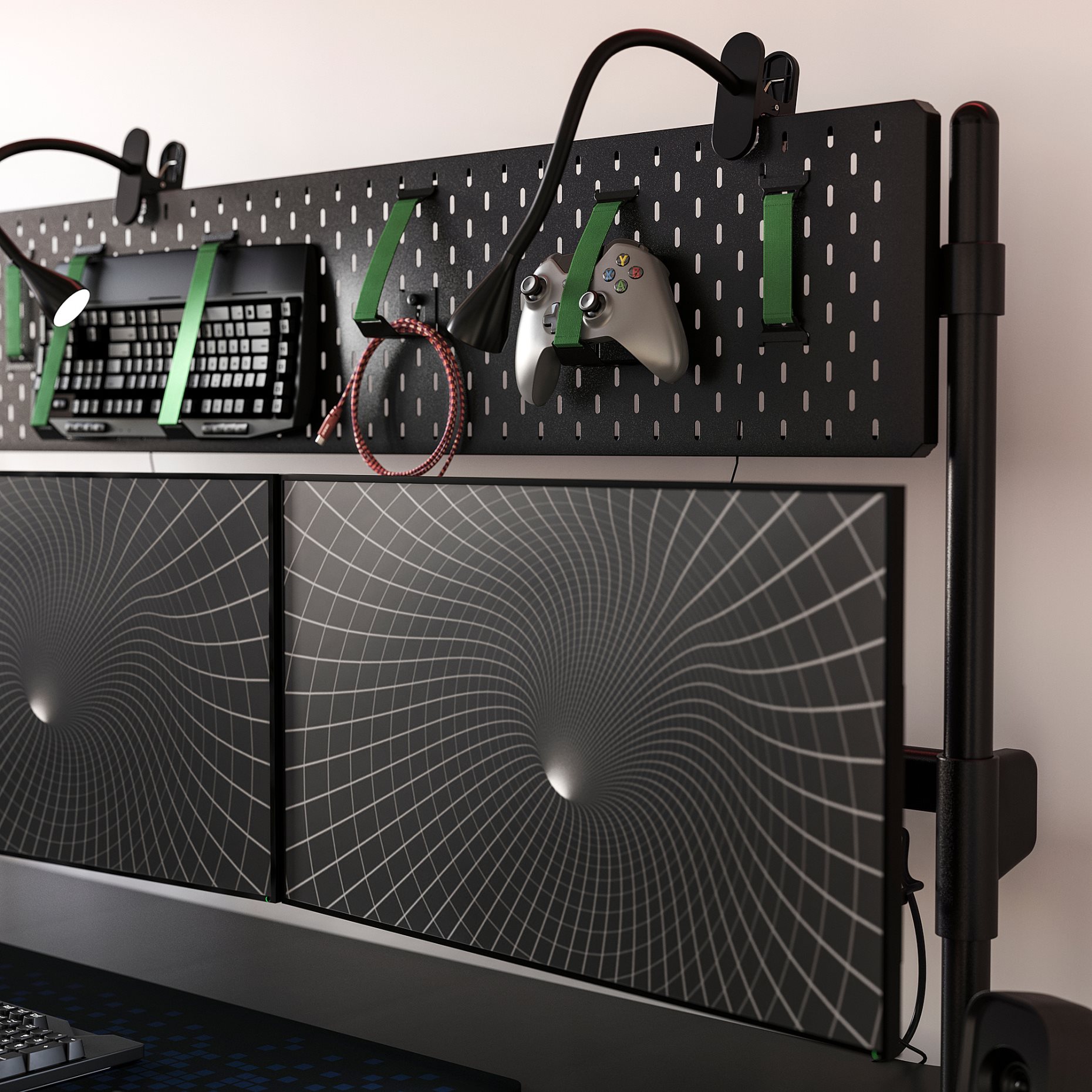 MÅLOMRÅDE, electric gaming desk sit/stand with monitor arms, 180x80 cm, 505.858.05