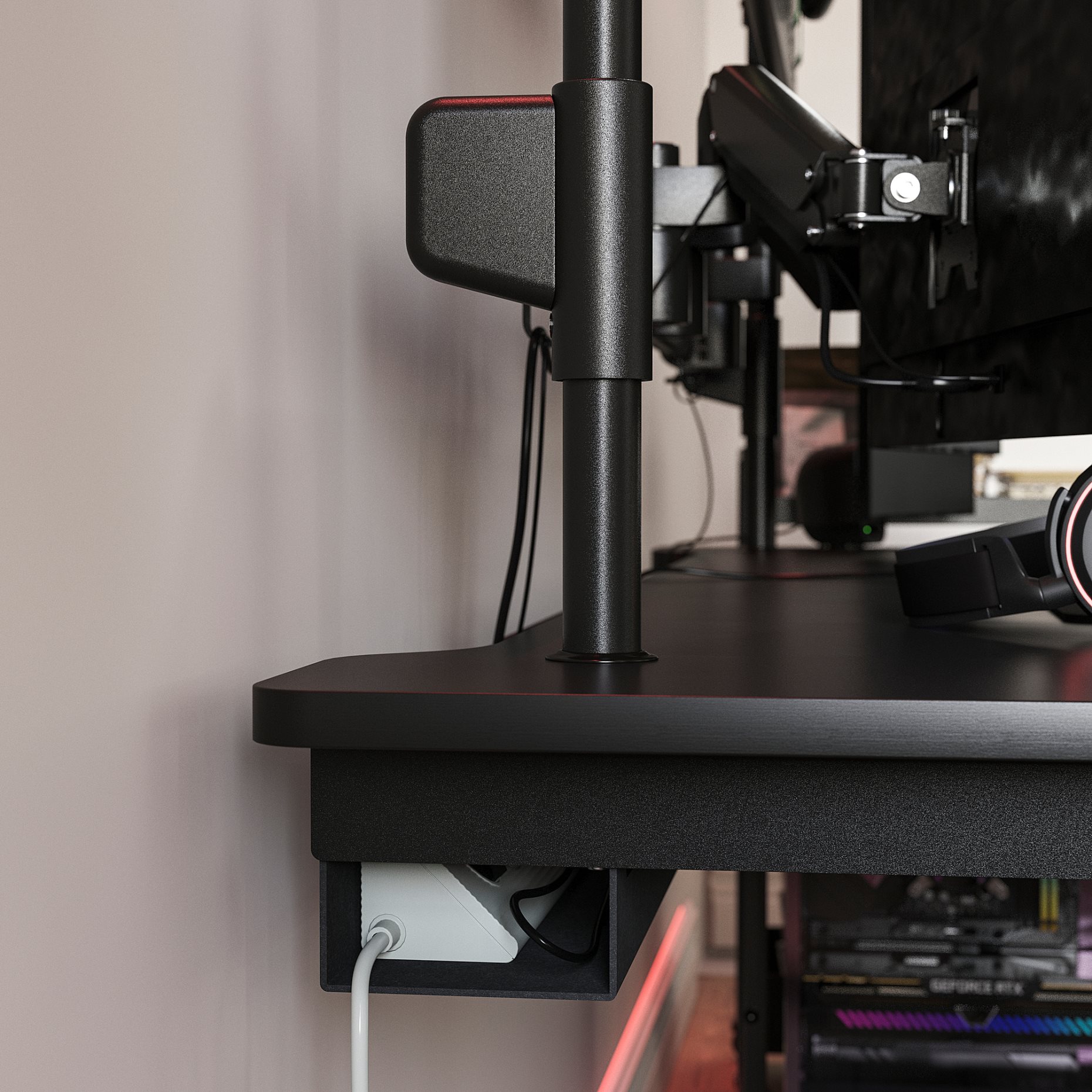 MÅLOMRÅDE, electric gaming desk sit/stand with monitor arms, 180x80 cm, 505.858.05