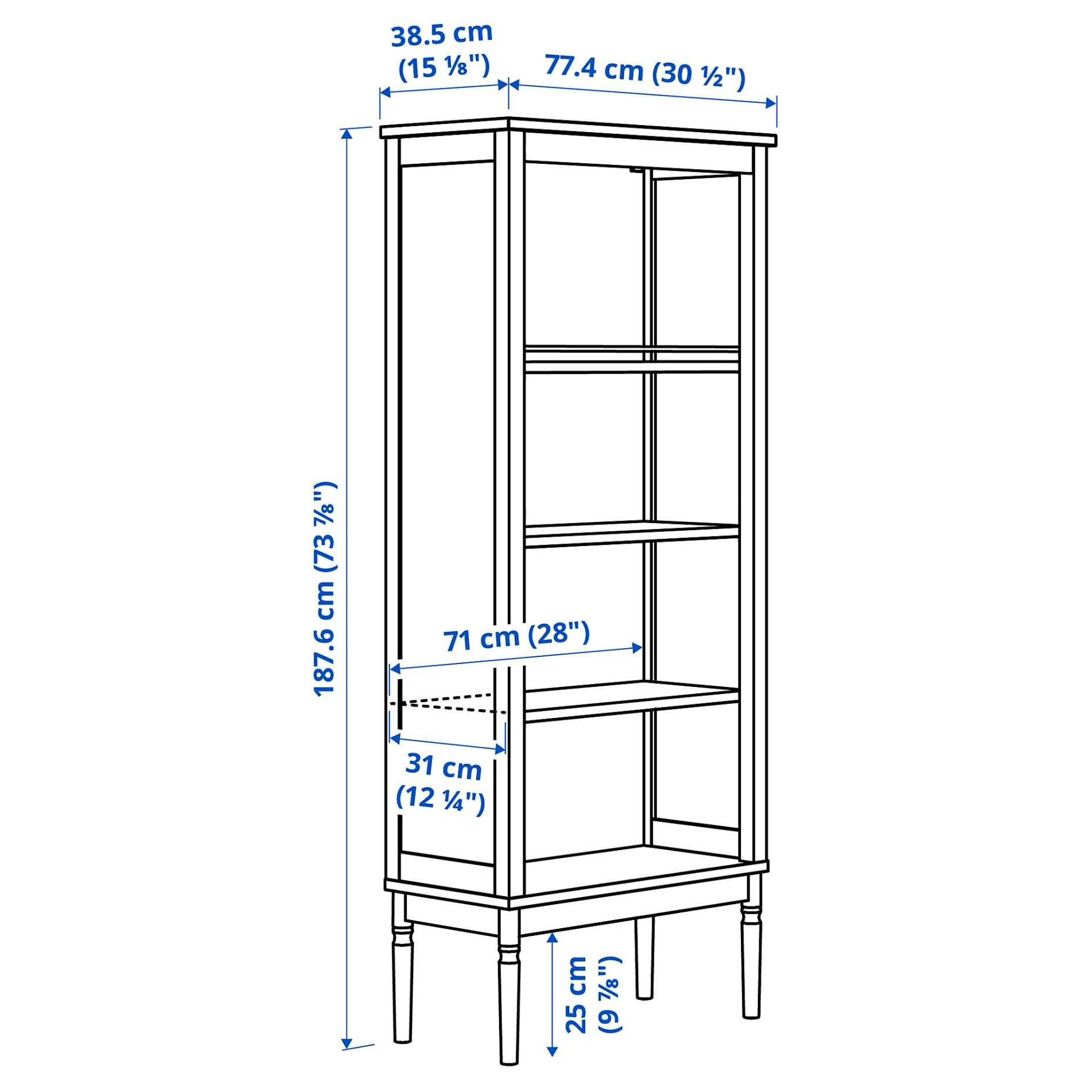 FÄRJKARL, bookcase, 77x39x188 cm, 505.958.85