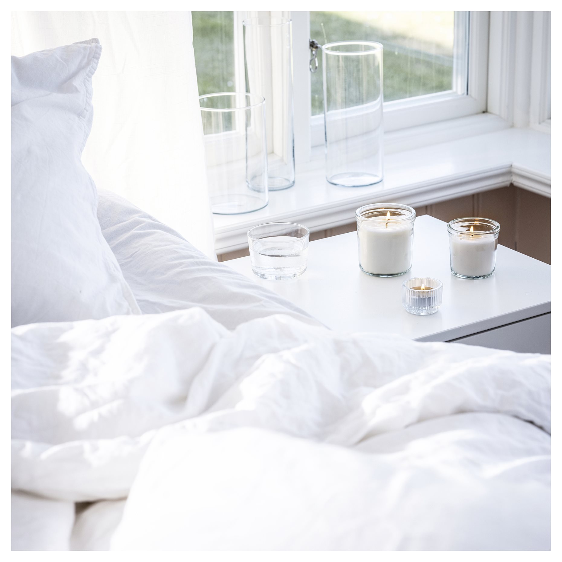 TRÅDCYPRESS, scented candle in glass/Fresh linen, 40 hr, 505.981.05
