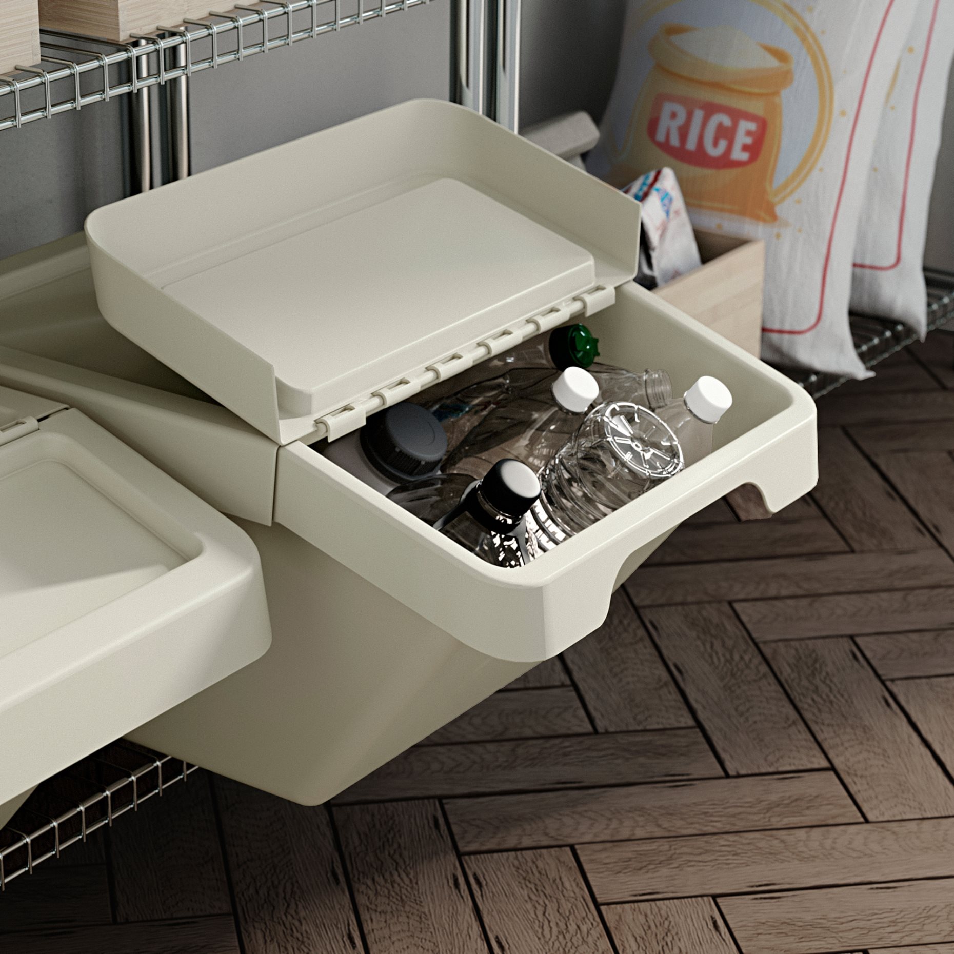 SORTERA, sorting bin with lid, 37 l, 506.020.94