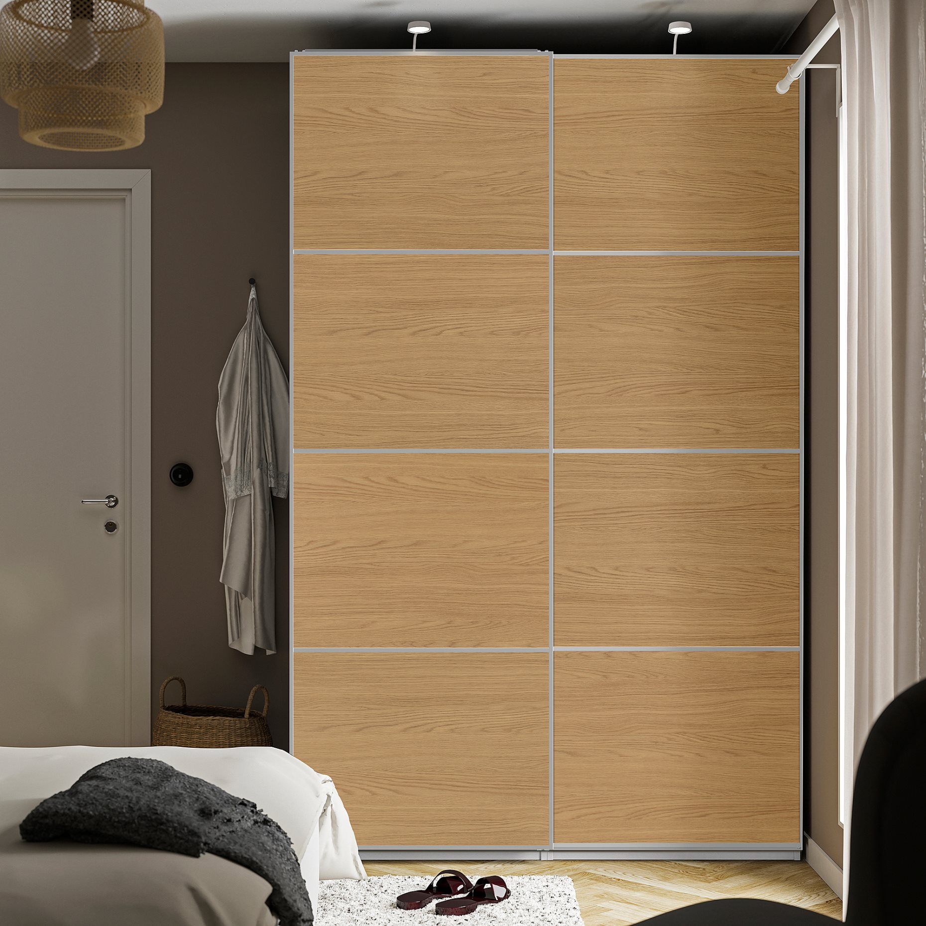 MEHAMN, 4 panels for sliding door frame, 75x236 cm, 506.057.52