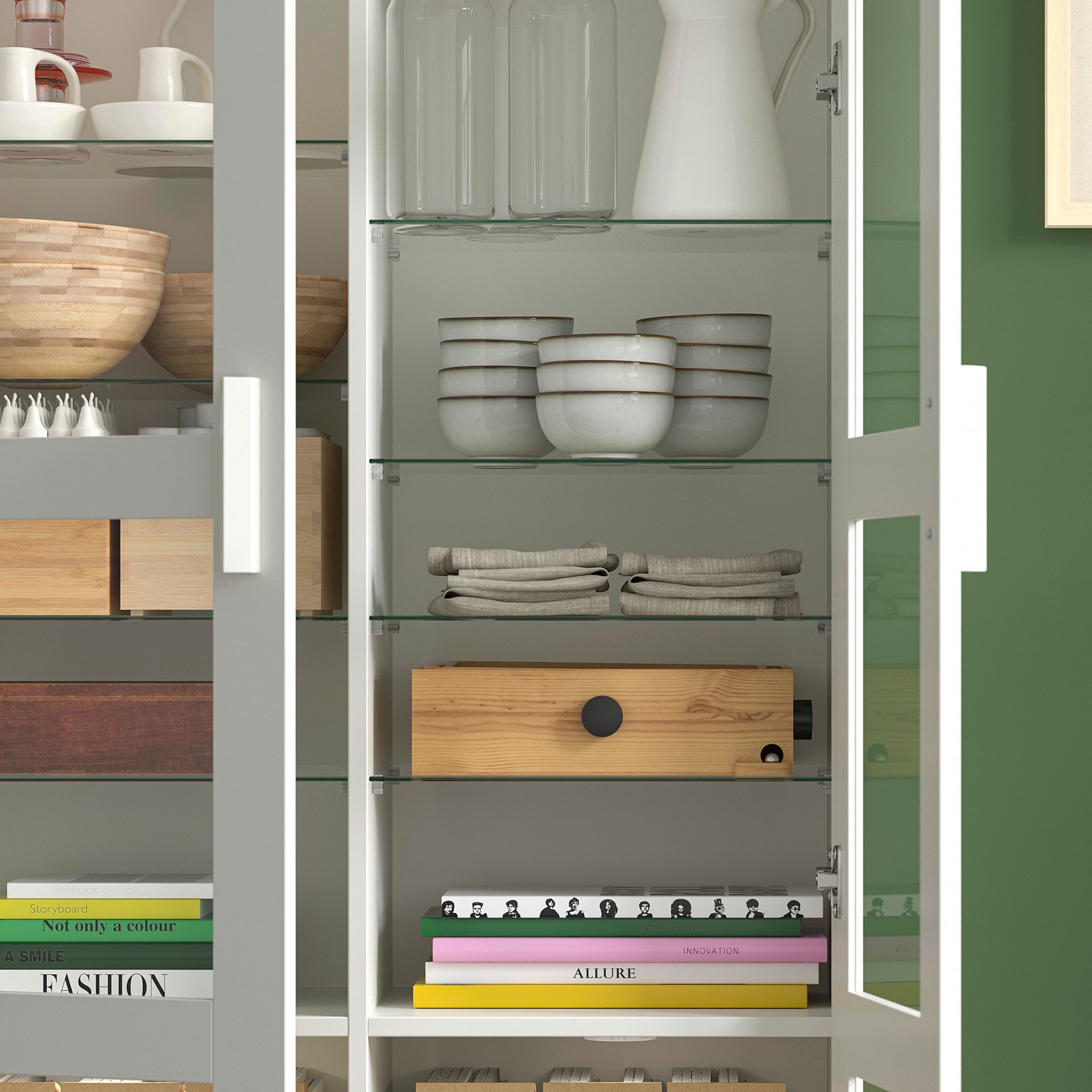 BRIMNES, TV storage combination/glass doors, 592.782.32