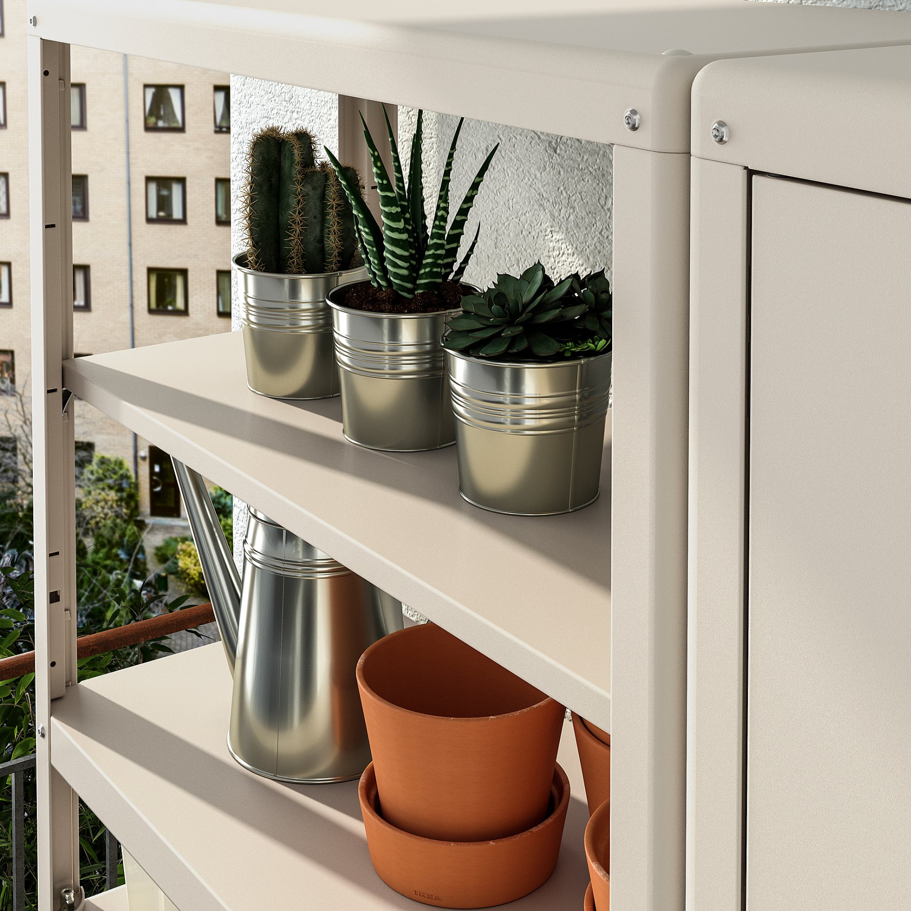 KOLBJÖRN, shelving unit with 2 cabinets, 161x37x161 cm, 592.916.34