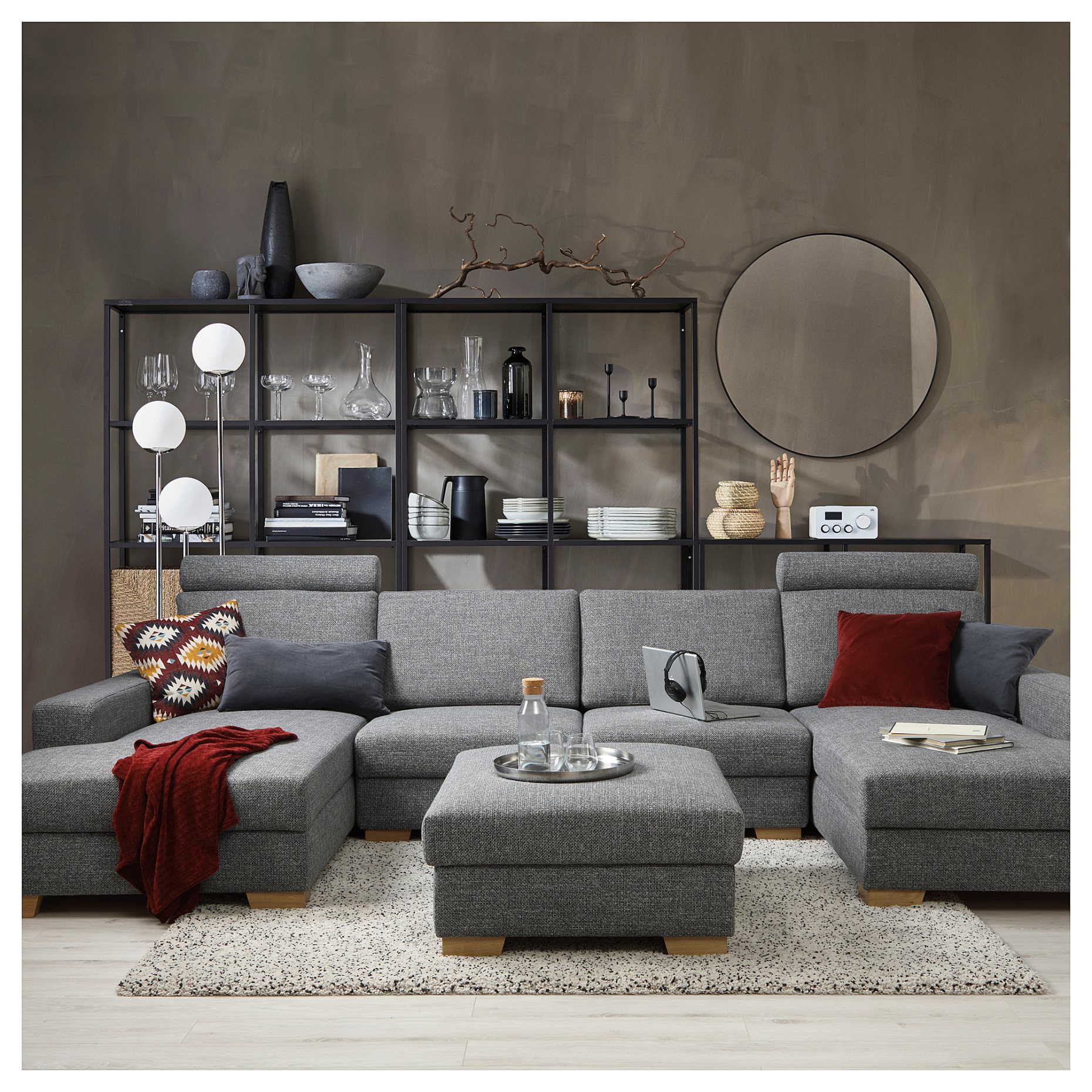 SÖRVALLEN, 4-seat sofa with chaise longues, 593.041.46