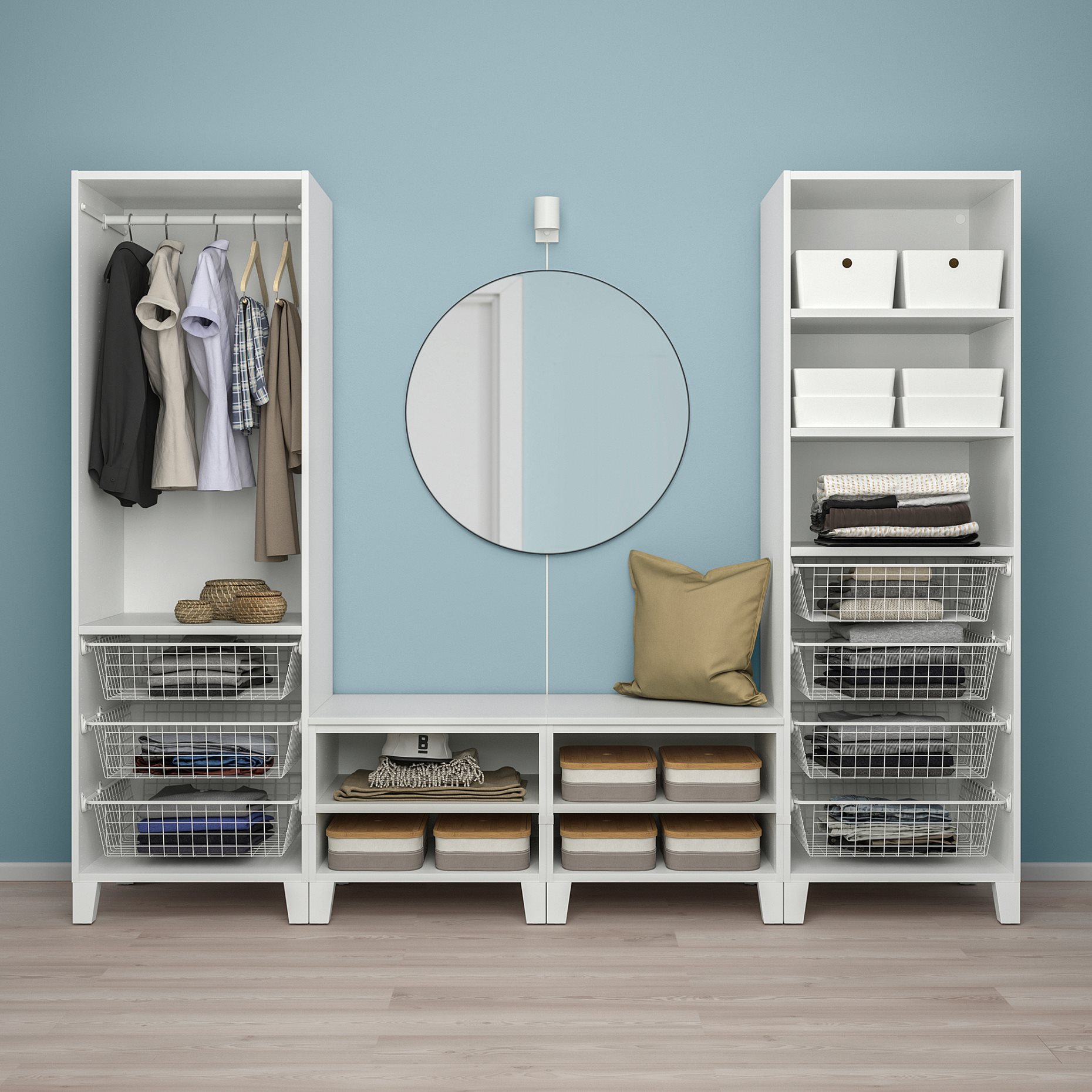 PLATSA, wardrobe with 4 doors, 240x57x191, 594.371.27