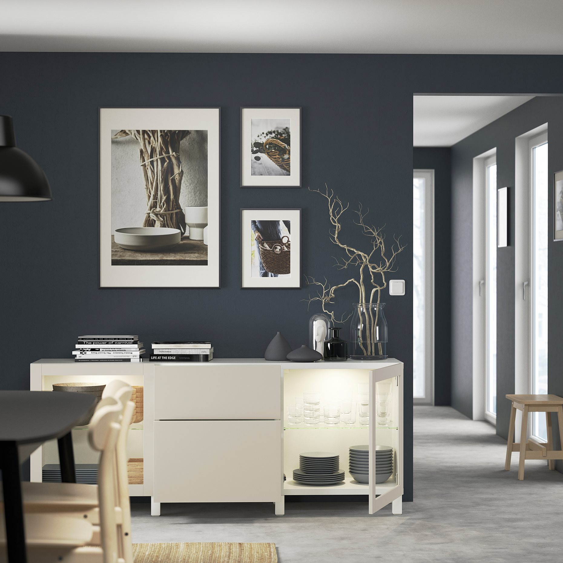 BESTÅ, σύνθεση αποθήκευσης με συρτάρια με μαλακό κλείσιμο, 180x42x74 cm, 594.402.81