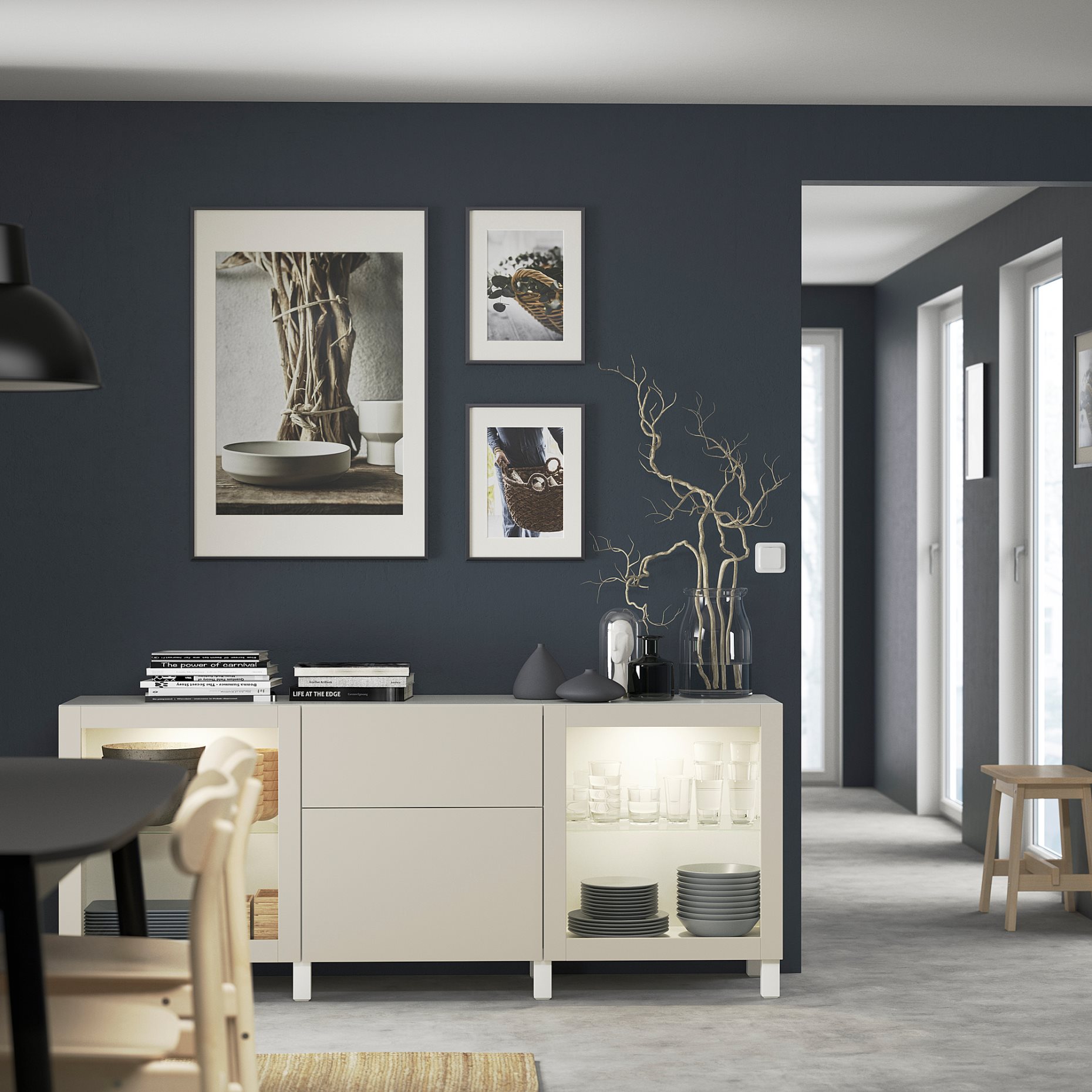 BESTÅ, σύνθεση αποθήκευσης με συρτάρια με μαλακό κλείσιμο, 180x42x74 cm, 594.402.81