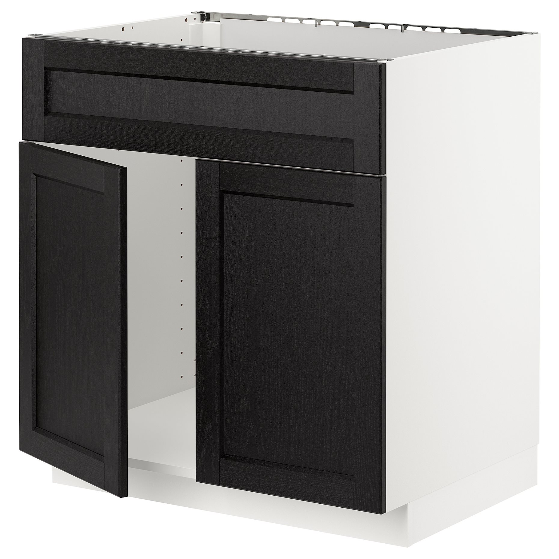 METOD, base cabinet for sink with 2 doors/front, 80x60 cm, 594.573.80