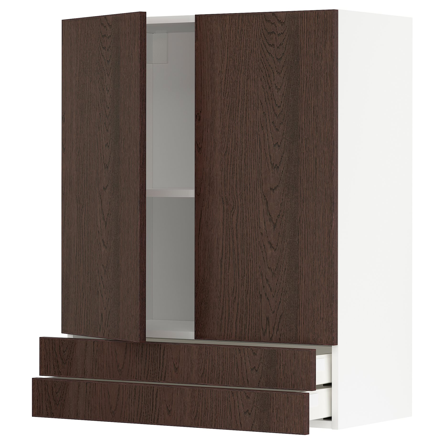 METOD, wall cabinet with 2 doors/2 drawers, 80x100 cm, 594.574.98