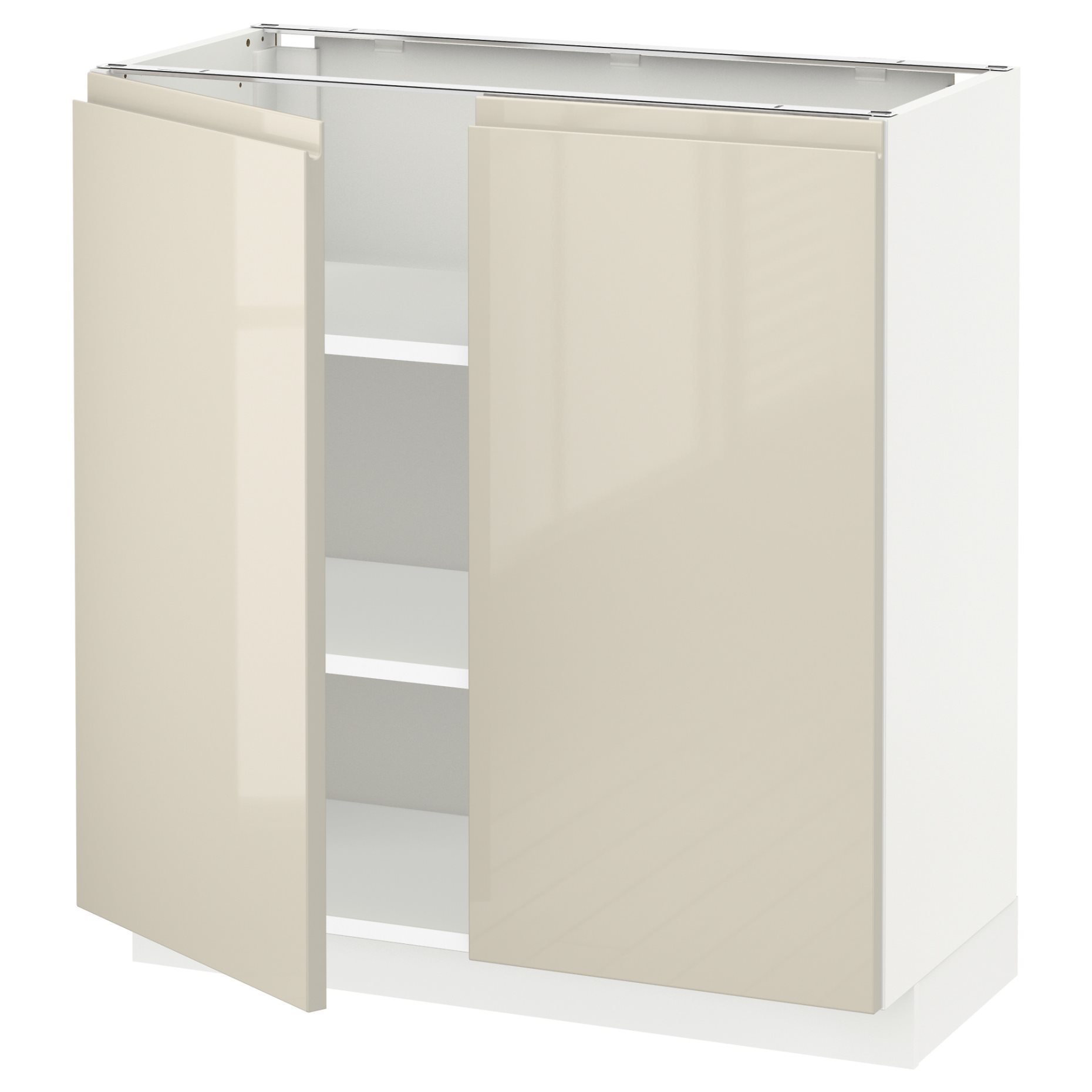 METOD, base cabinet with shelves/2 doors, 80x37 cm, 594.604.86