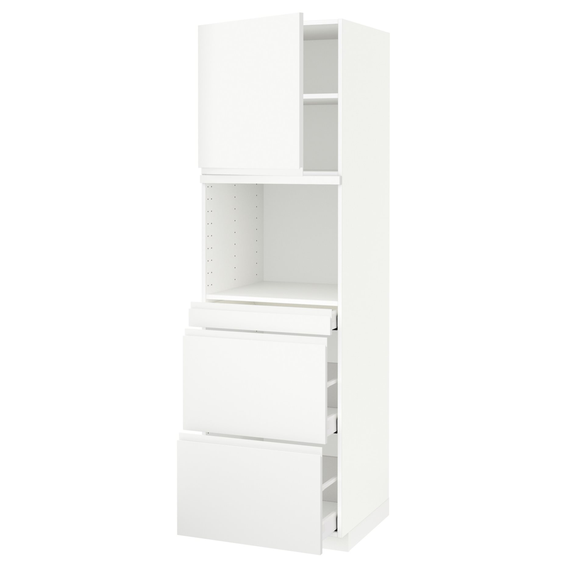 METOD, high cabinet for microwave combi with door/3 drawers, 60x60x200 cm, 594.609.81
