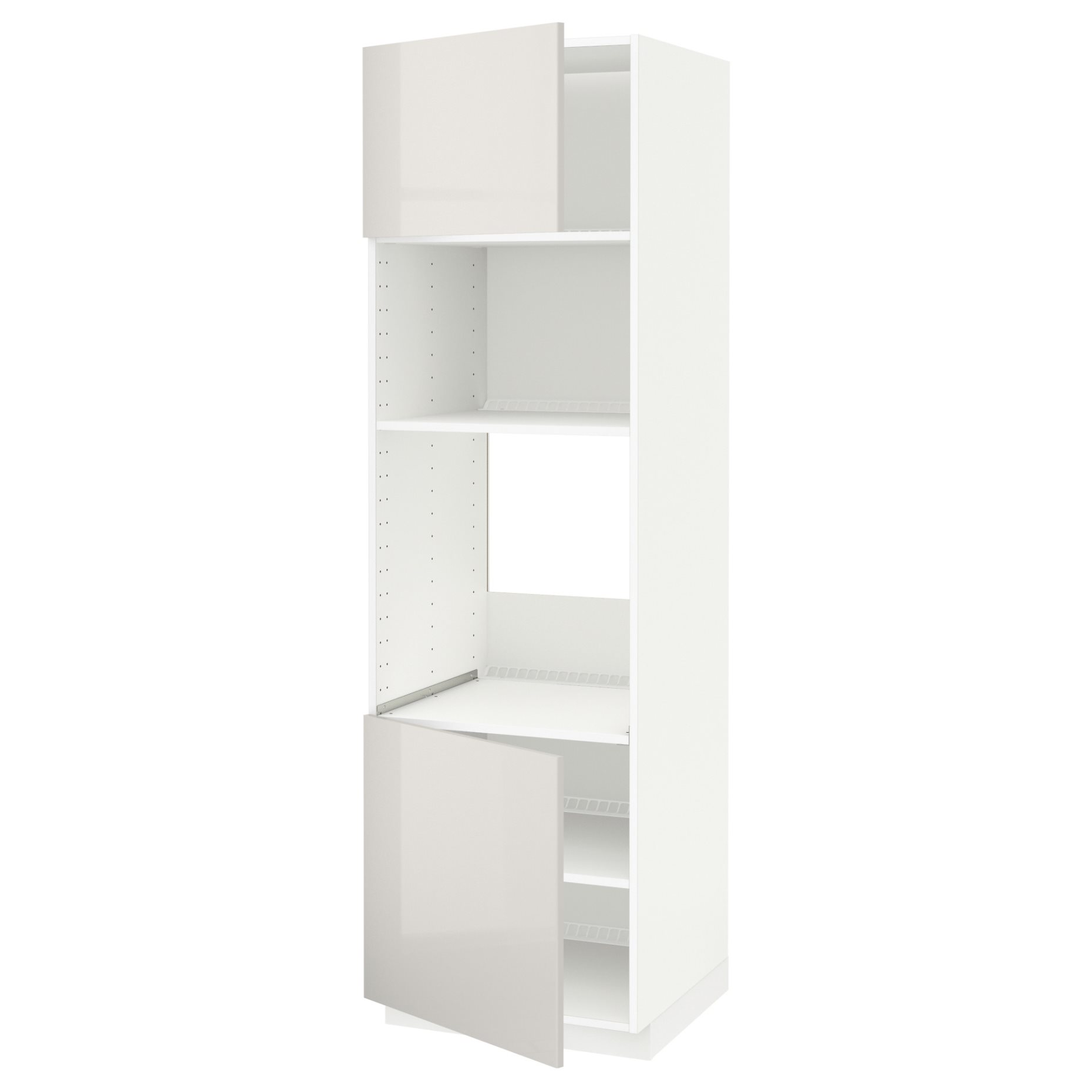 METOD, high cabinet for oven/microwave with 2 doors/shelves, 60x60x200 cm, 594.620.89