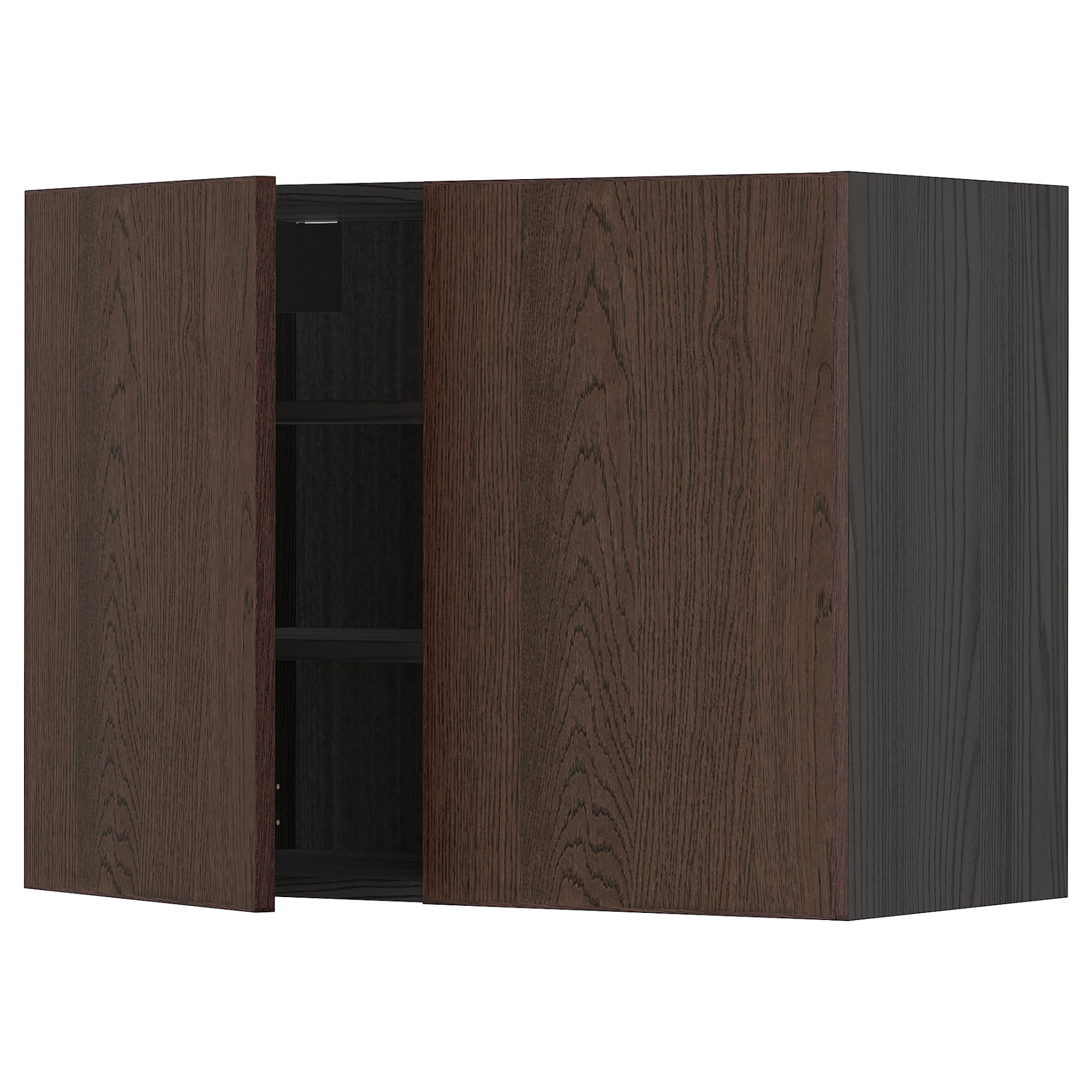METOD, wall cabinet with shelves/2 doors, 80x60 cm, 594.667.37