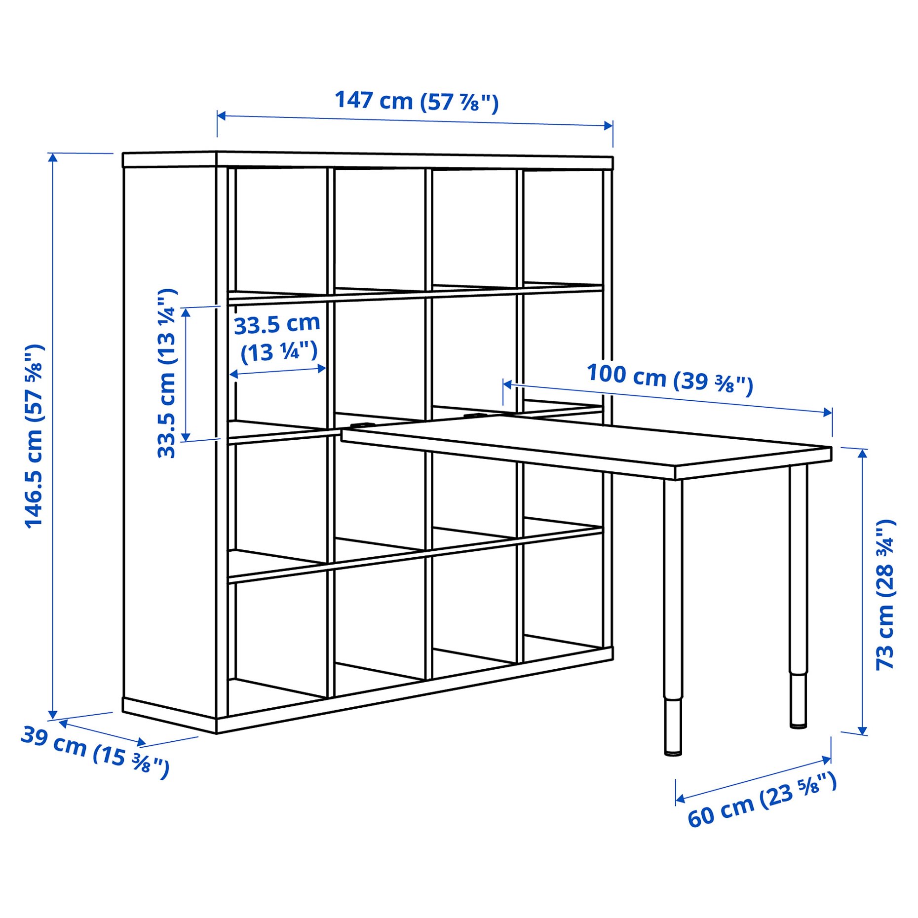 KALLAX/LINNMON, desk combination, 147x139x147 cm, 594.816.91