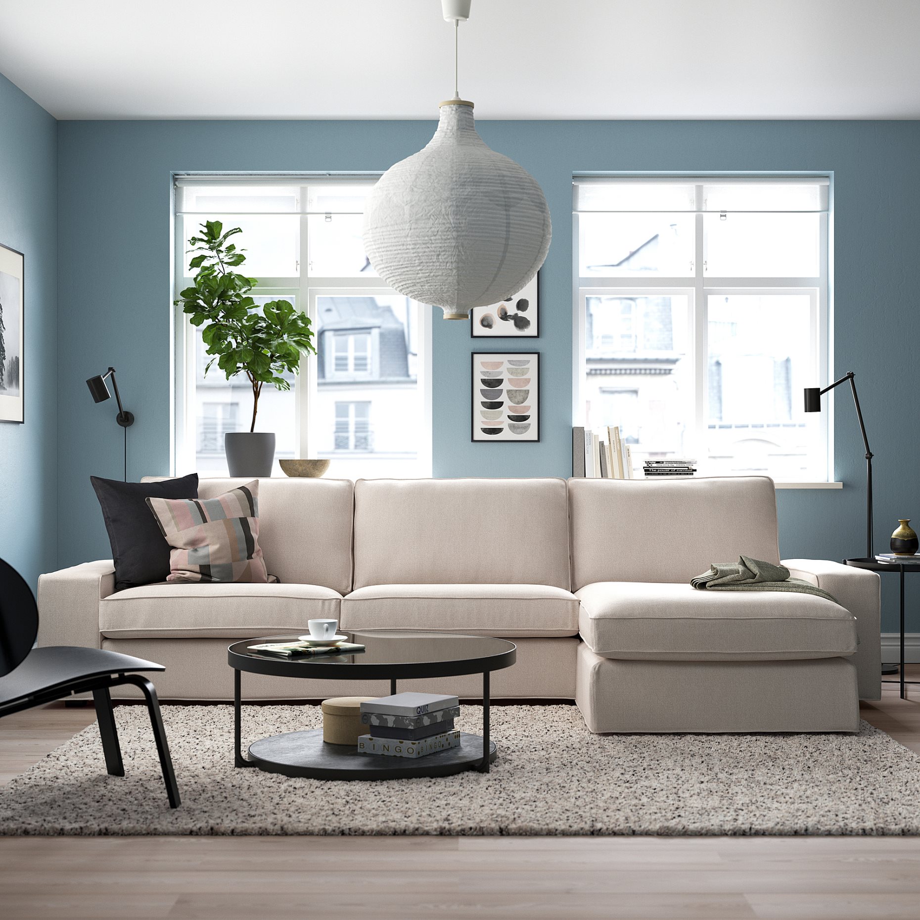 KIVIK, 4-seat sofa with chaise longue, 594.943.87