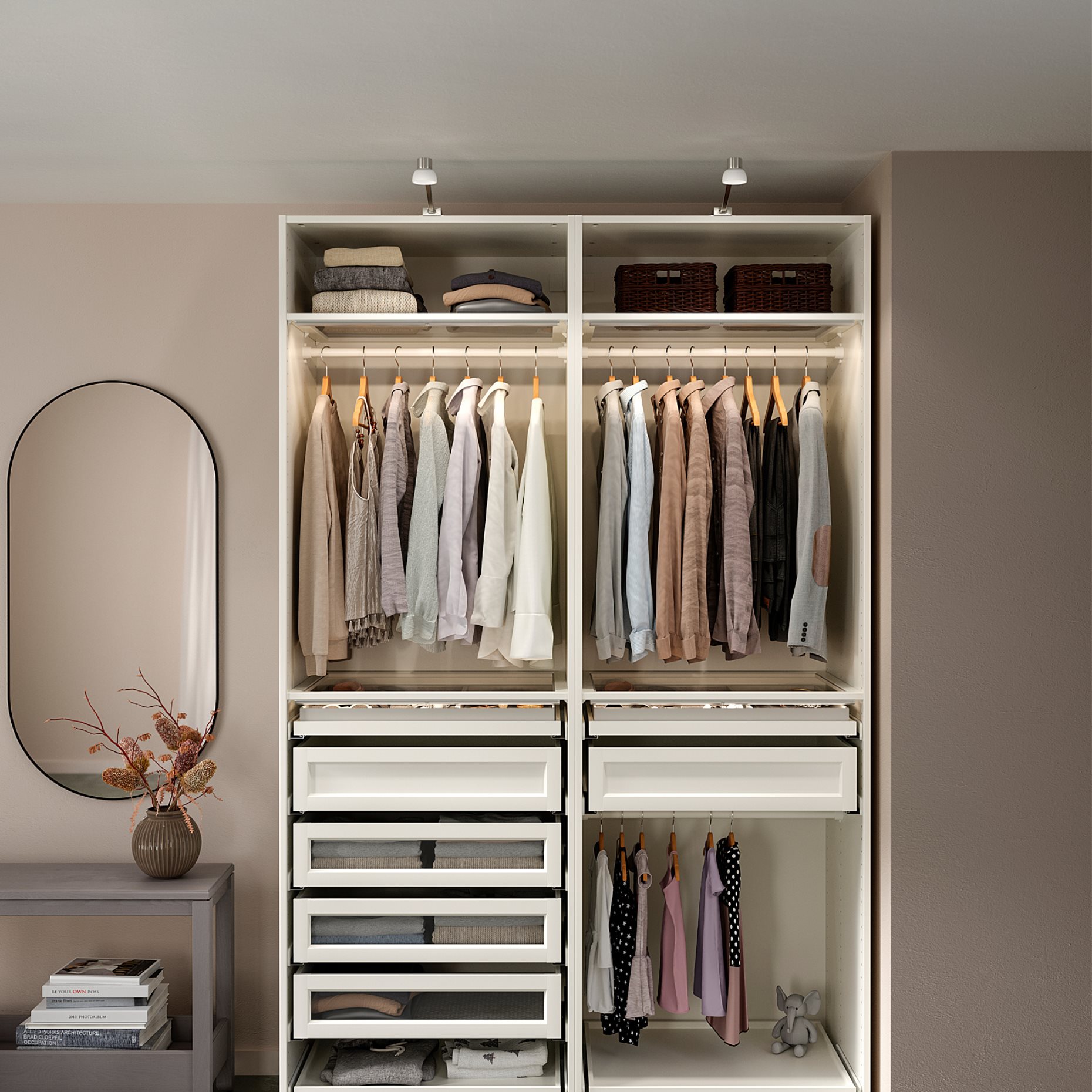 PAX, 2 wardrobe frames, 200x58x201 cm, 594.947.59