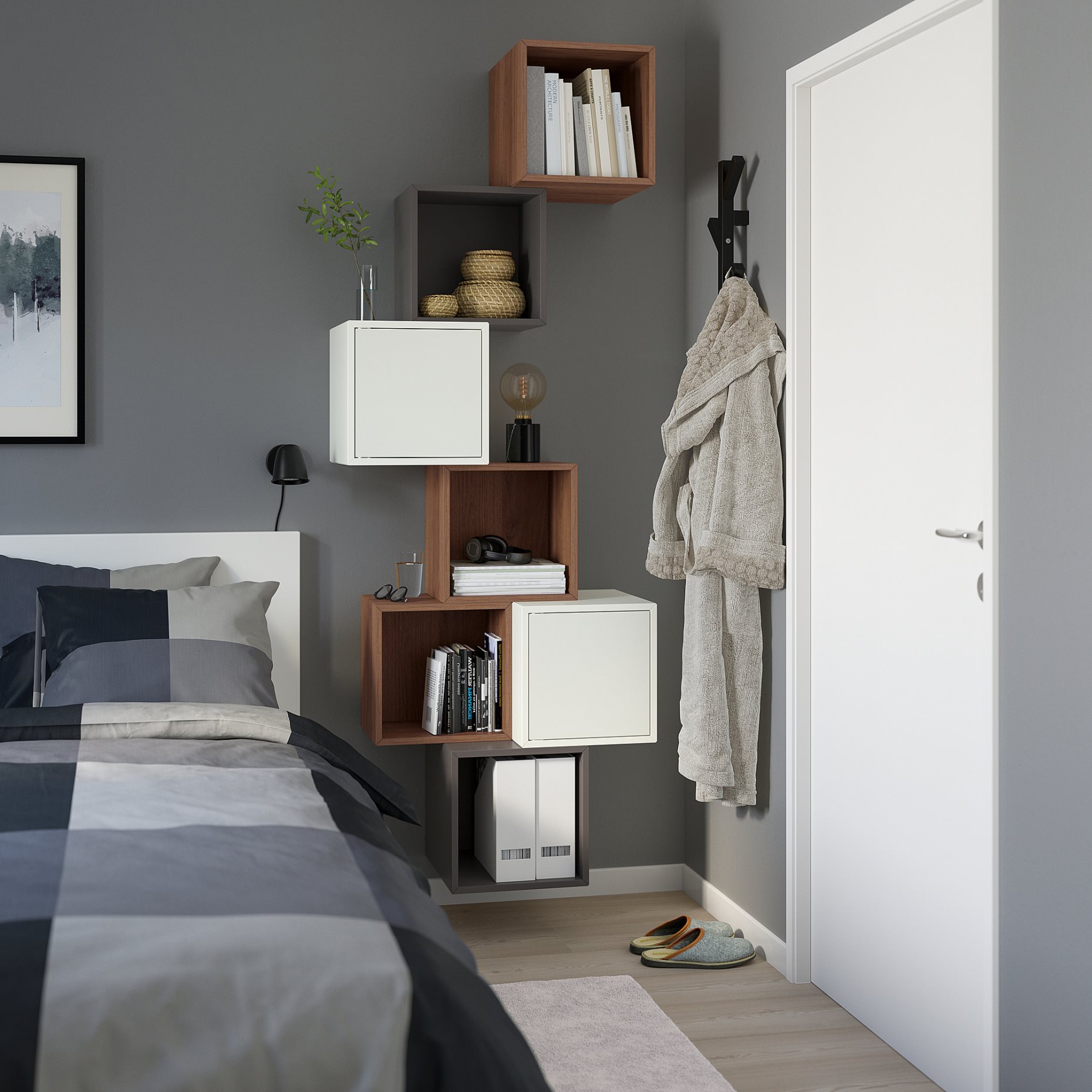 EKET, wall-mounted cabinet combination, 80x35x210 cm, 595.077.33