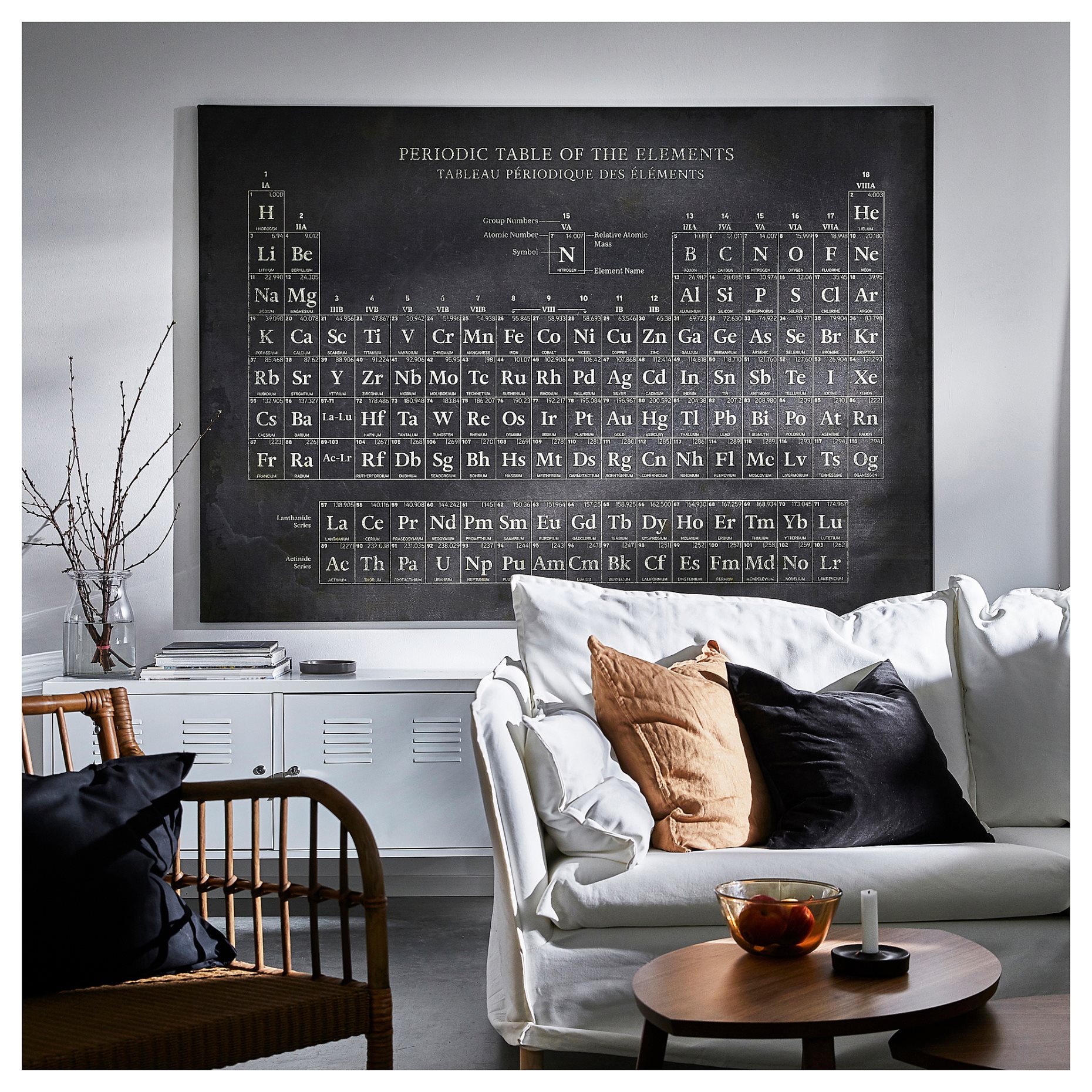 BJÖRKSTA, picture with frame/periodic table, 200x140 cm, 595.089.40