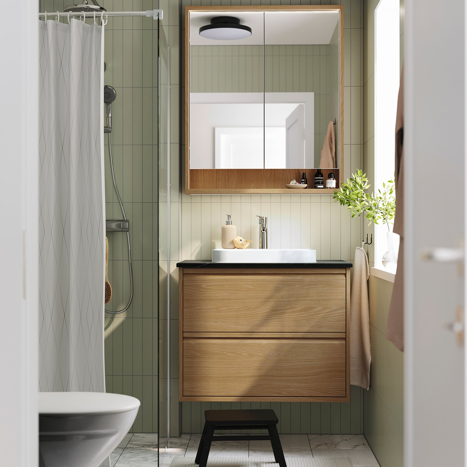 ANGSJON/BACKSJON, wash-stand with drawers/wash-basin/tap, 82x49x71 cm, 595.213.95