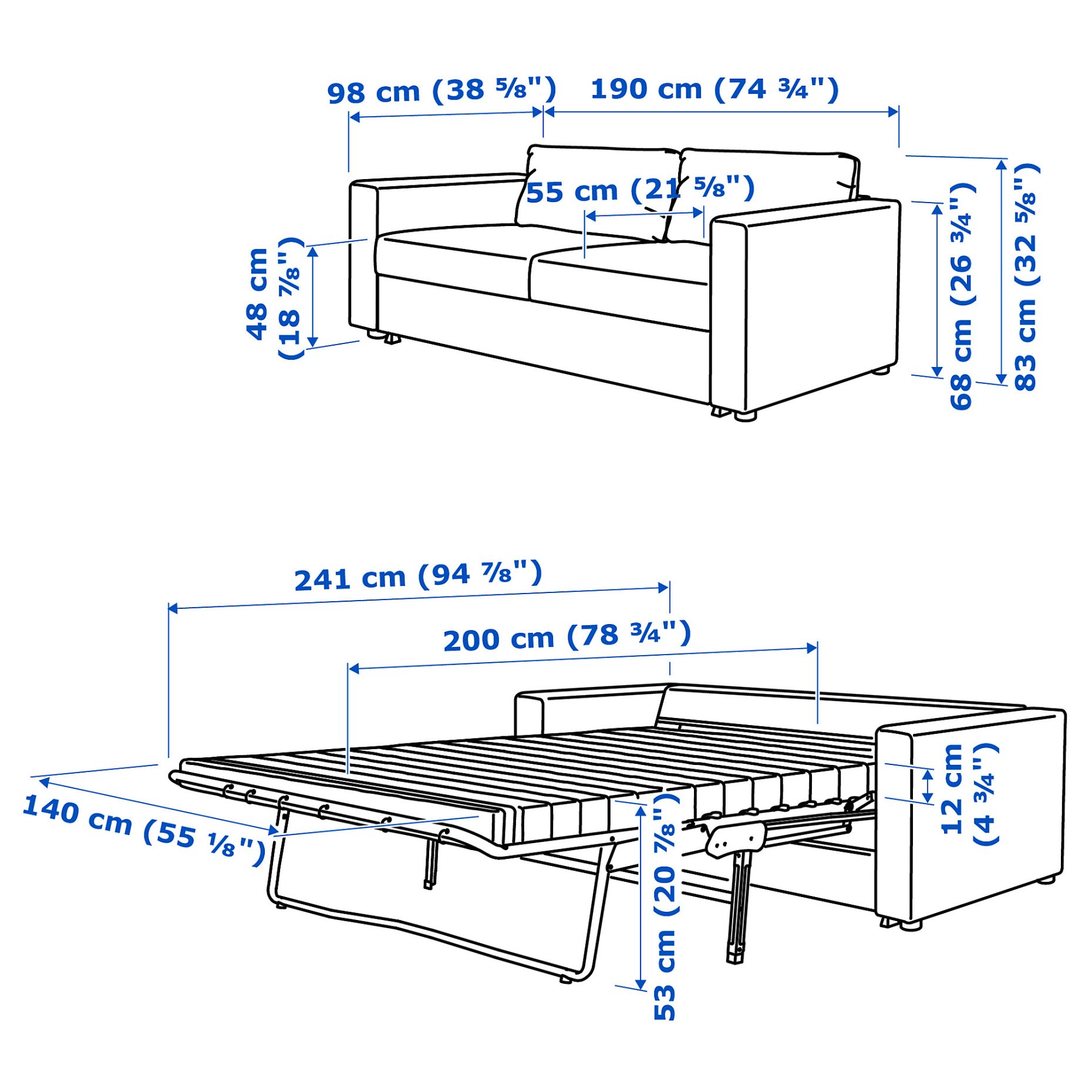 VIMLE, 2-seat sofa-bed, 595.370.23