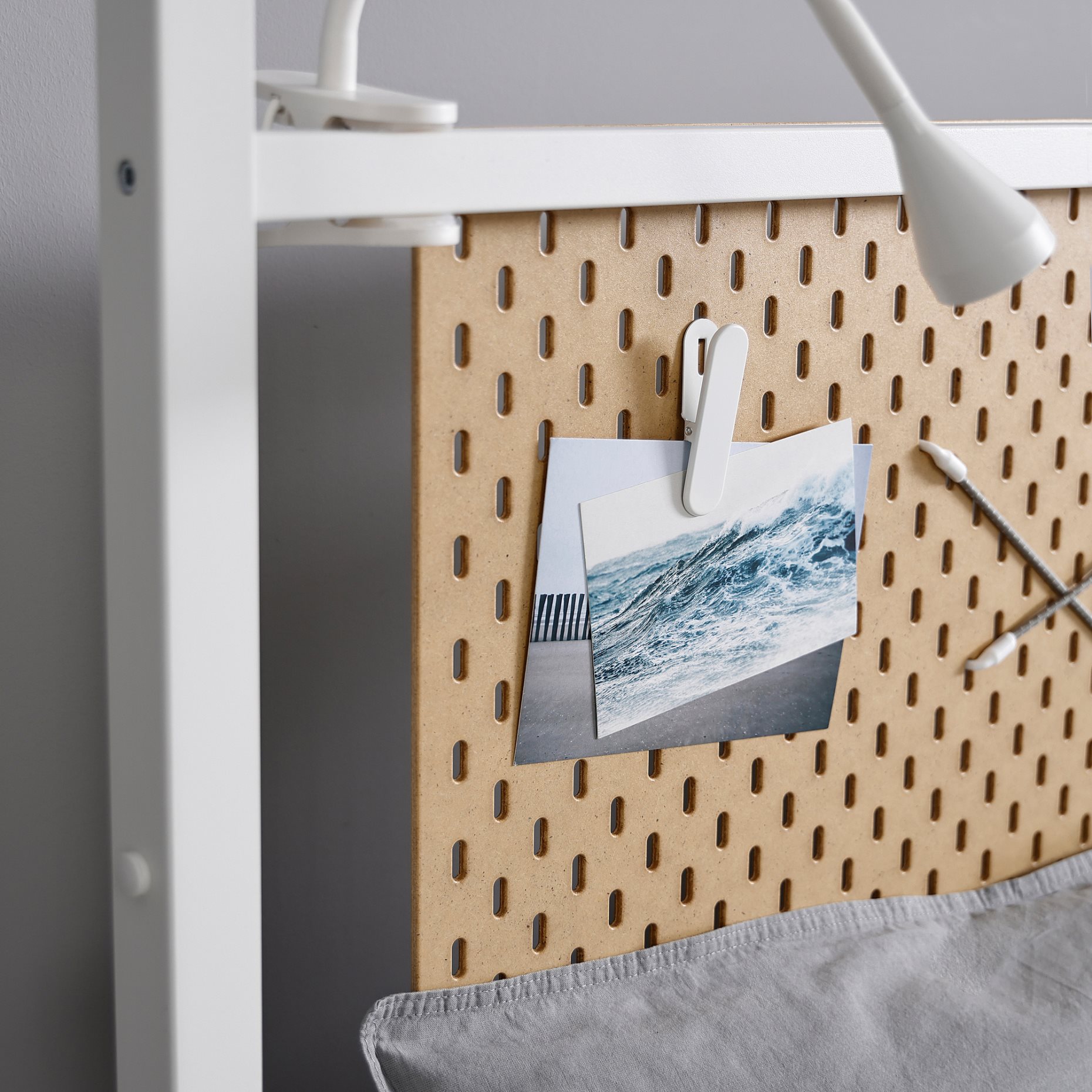 VITARNA, four-poster bed frame/pegboard, 140x200 cm, 595.563.37
