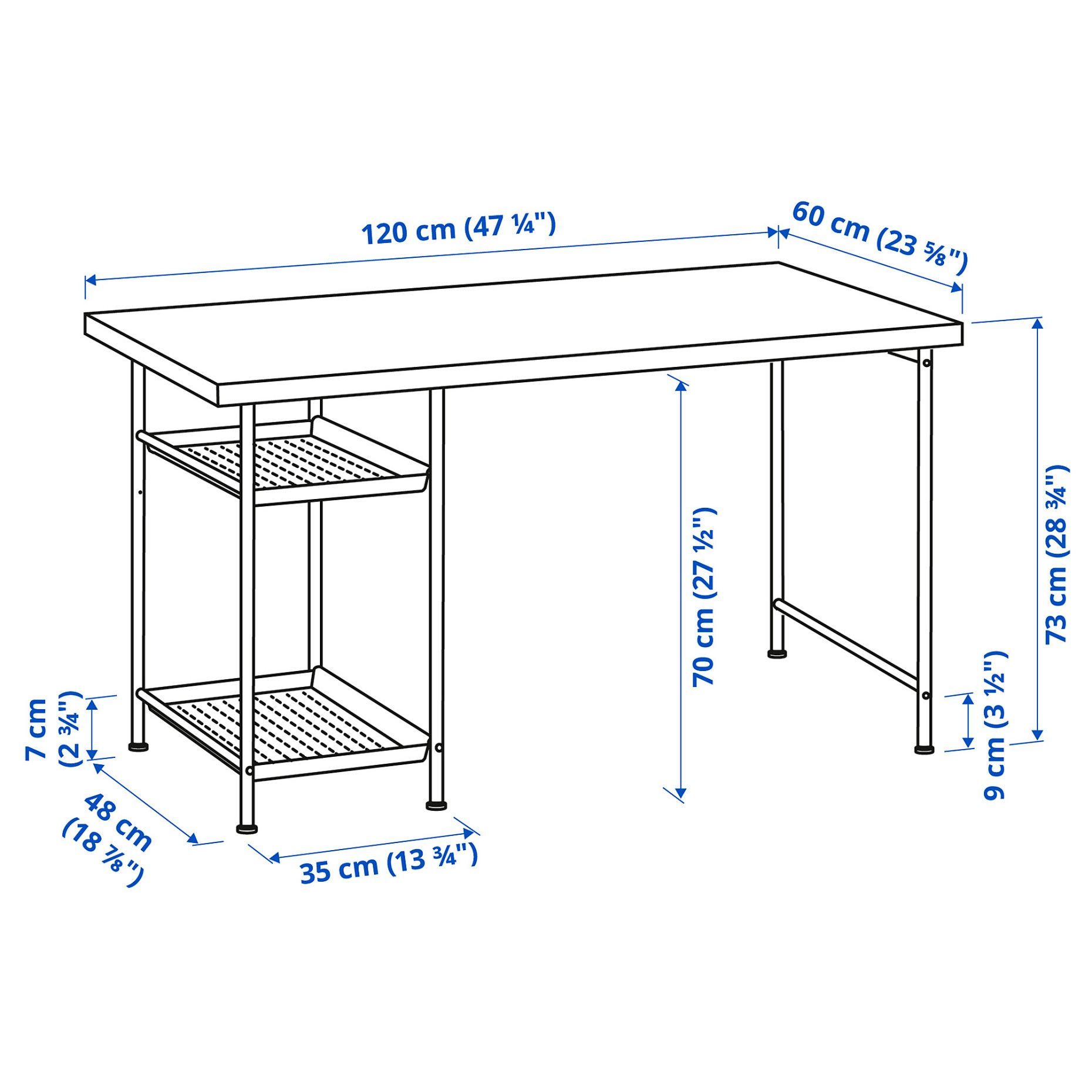 LAGKAPTEN/SPAND, desk, 120x60 cm, 595.636.20