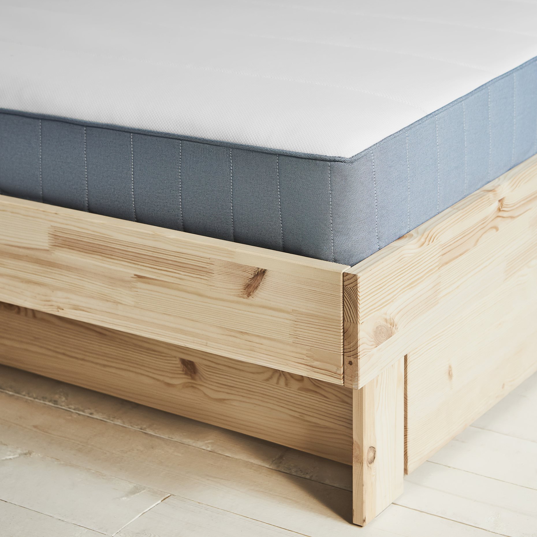 GLAMBERGET, bed frame with storage and mattress, 140x200 cm, 595.684.82
