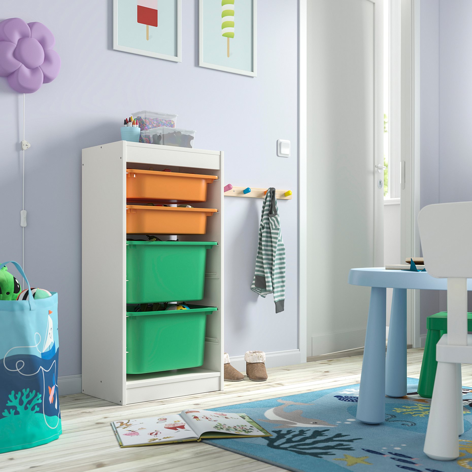 TROFAST, storage combination with boxes, 46x30x94 cm, 595.751.66