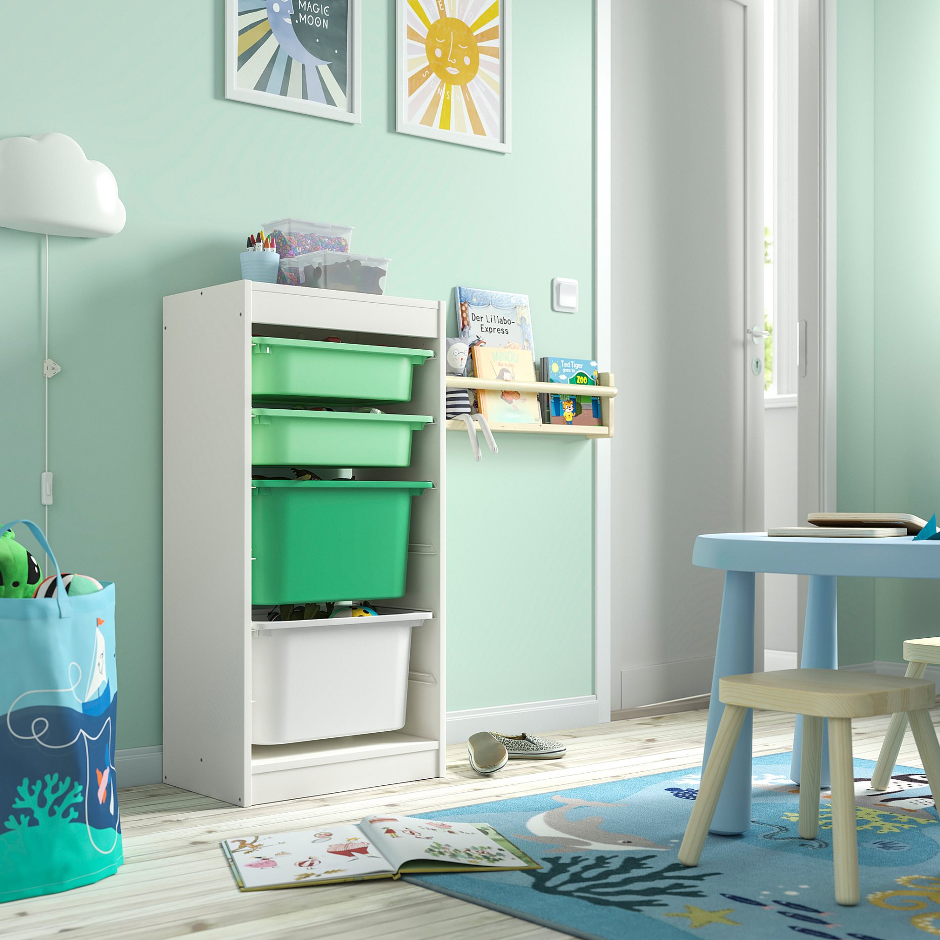 TROFAST, storage combination with boxes, 46x30x94 cm, 595.751.85