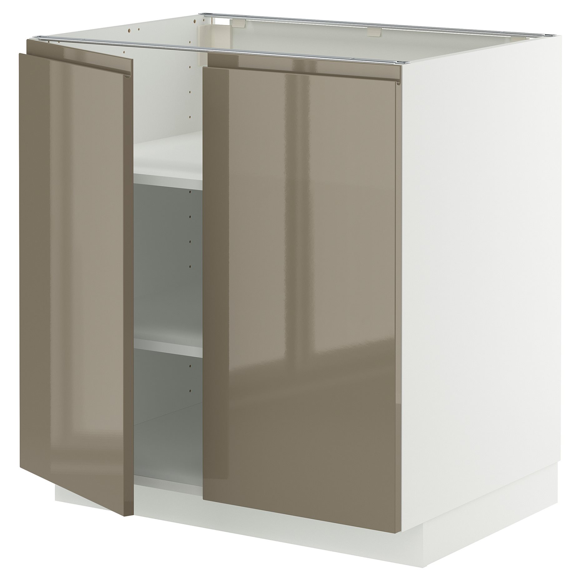 METOD, base cabinet with shelves/2 doors, 80x60 cm, 595.766.32