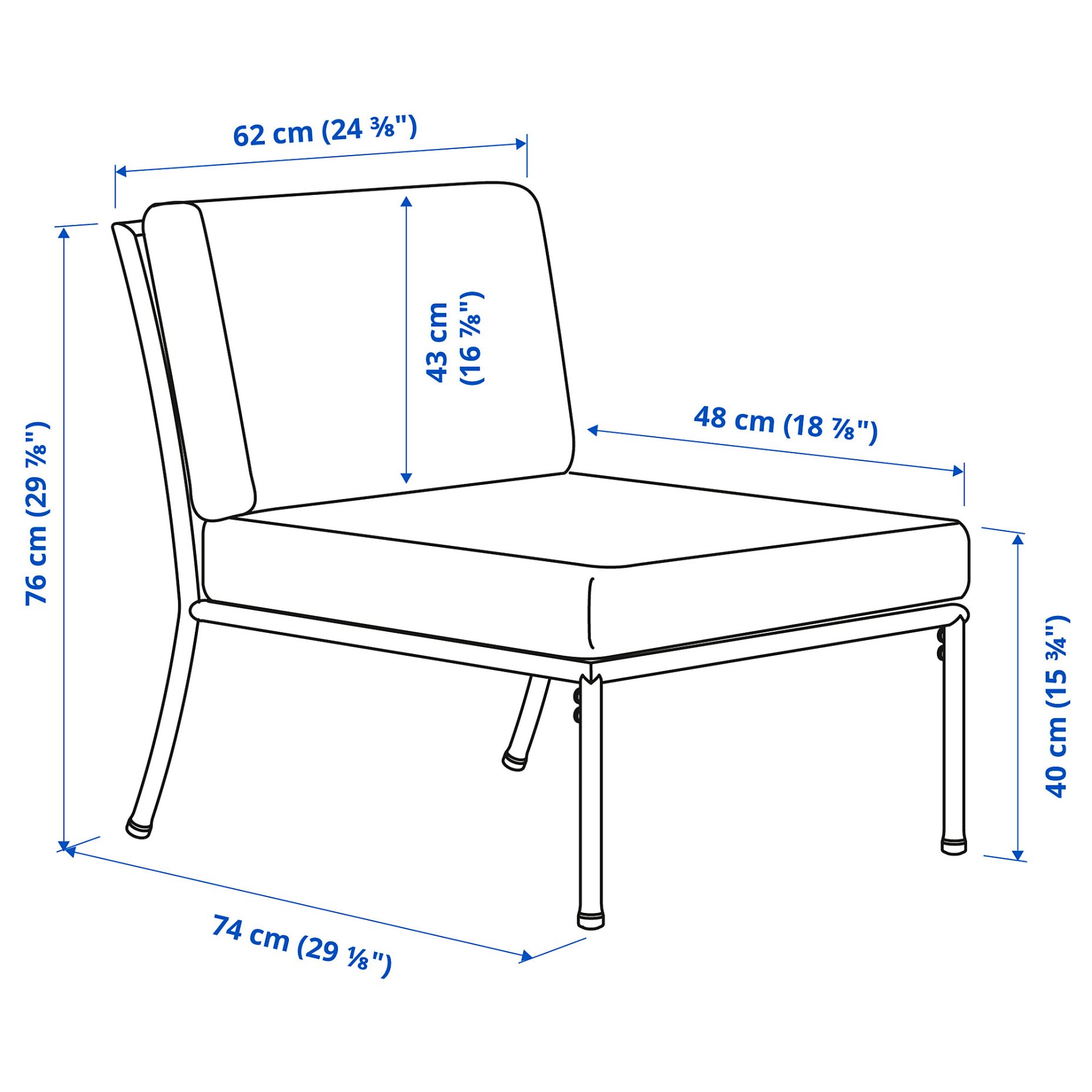 SEGERÖN, seat section for modular sofa, outdoor, 595.784.19