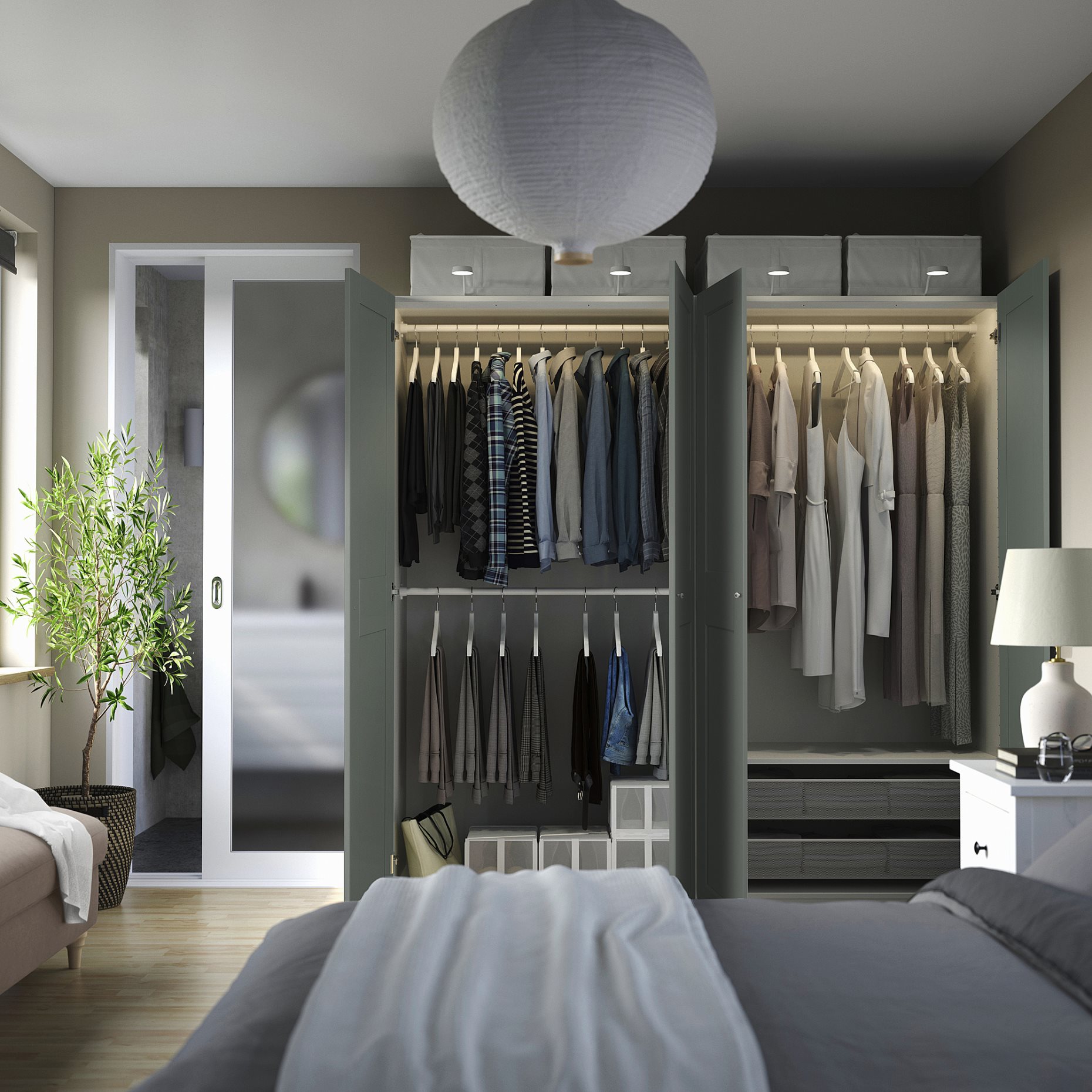 PAX/GRIMO, wardrobe combination, 200x60x201 cm, 595.792.68