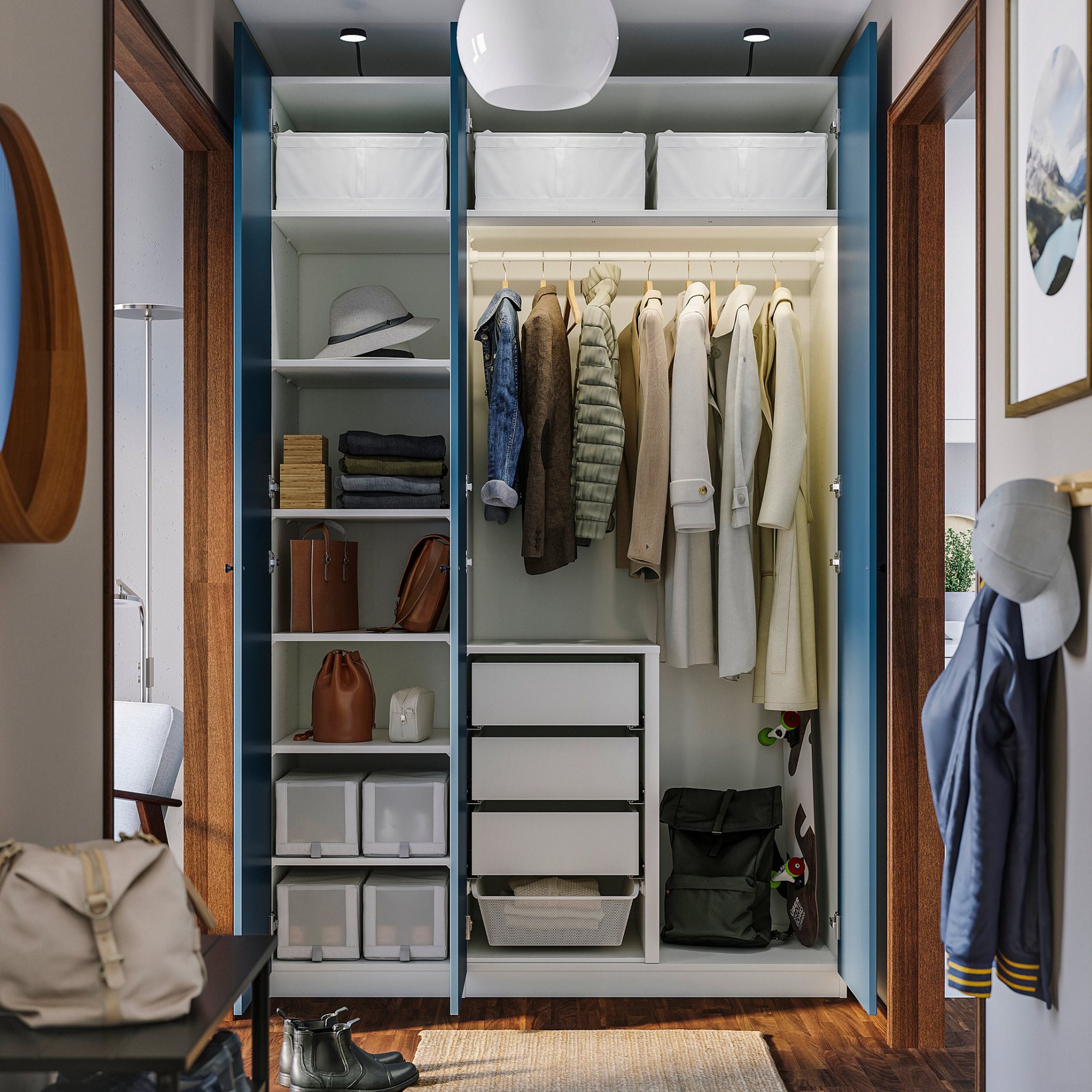 PAX/FYRUDDEN, wardrobe combination, 150x60x236 cm, 595.816.38