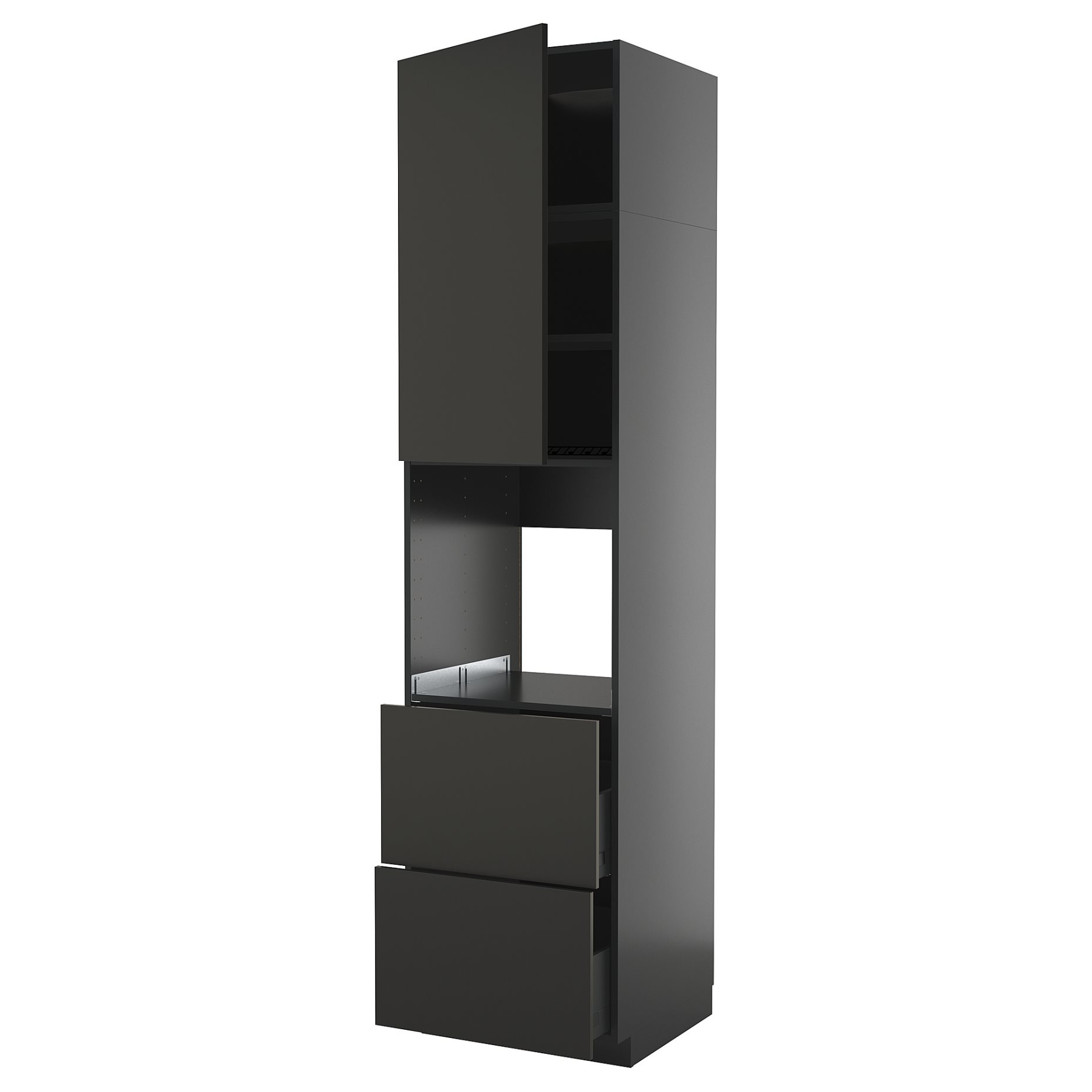 METOD/KNIVSHULT, high cabinet for oven with door/2 drawers, 60x60x240 cm, 595.875.55