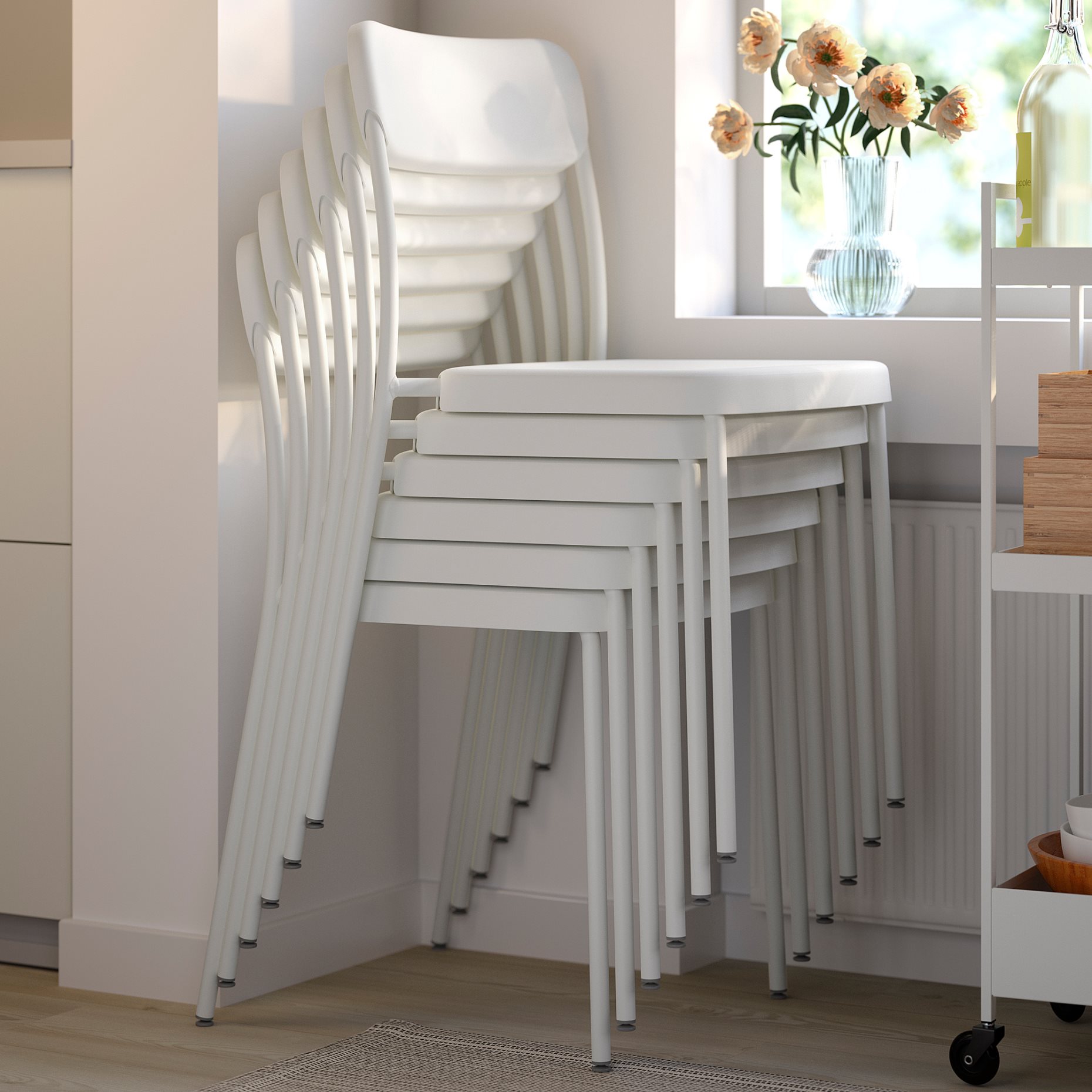 VIHALS, table and 6 chairs, 120/180x74 cm, 595.899.60