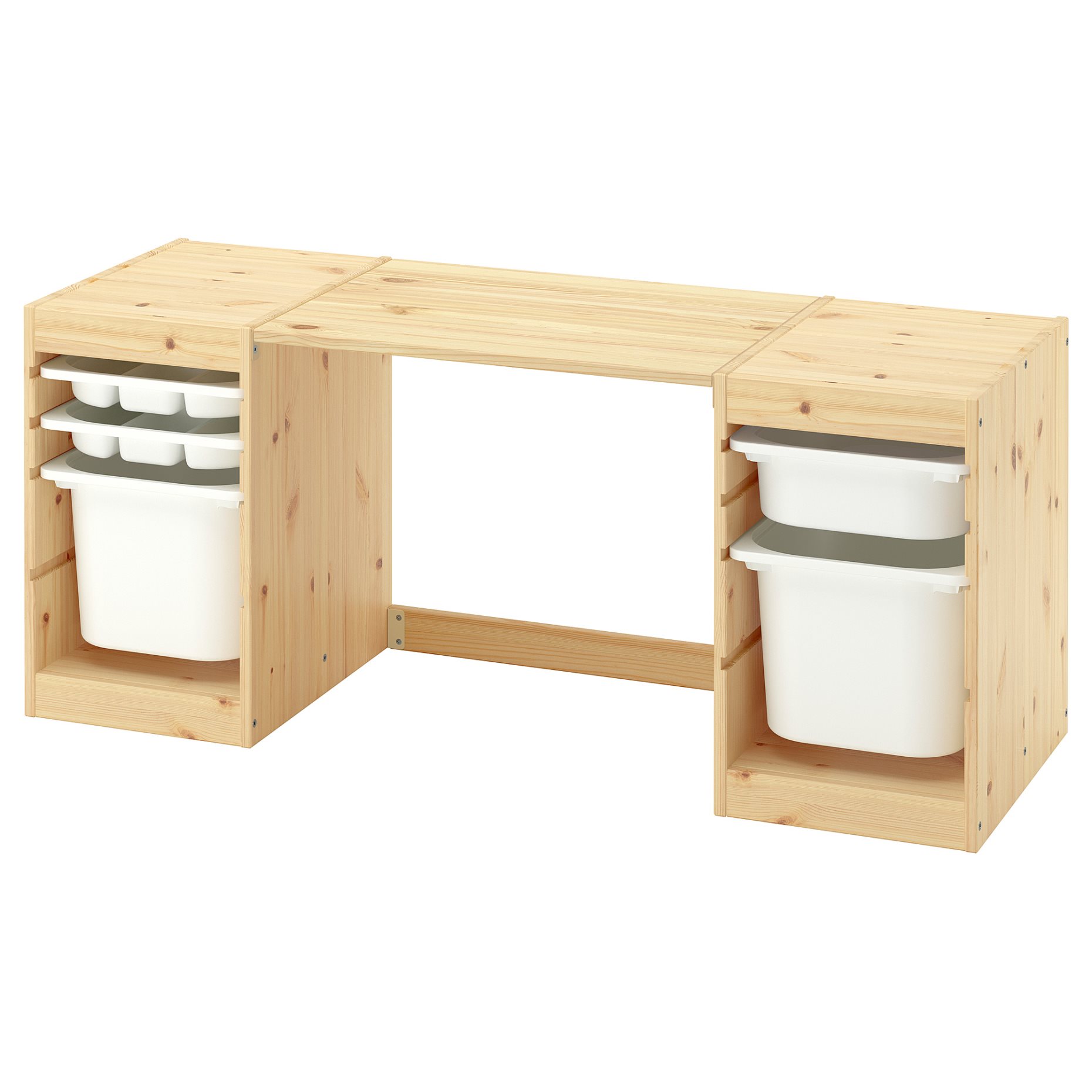 TROFAST, desk with storage boxes/trays, 124x44x52 cm, 596.139.03