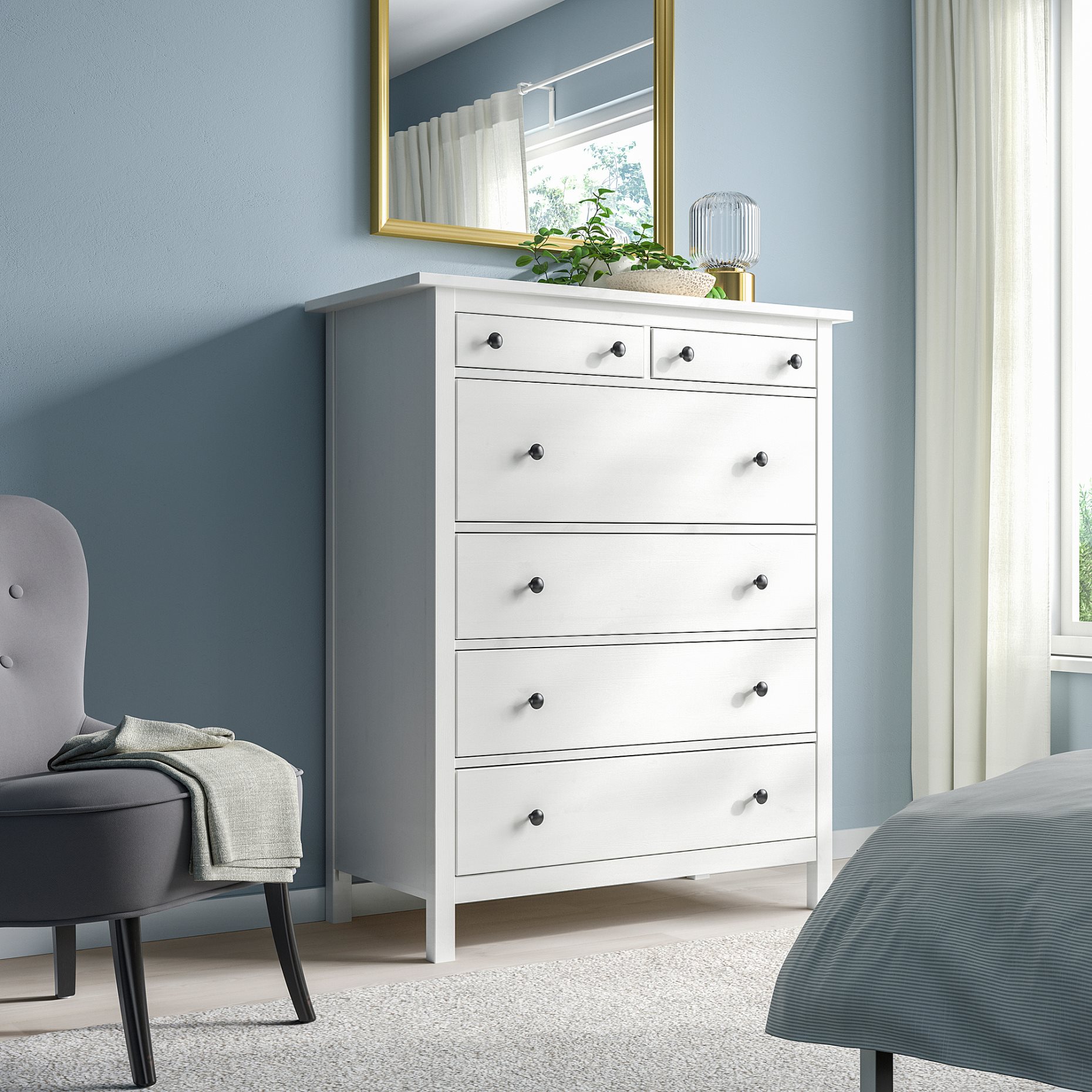 HEMNES, Συρταριέρα με 6 συρτάρια, 602.392.73