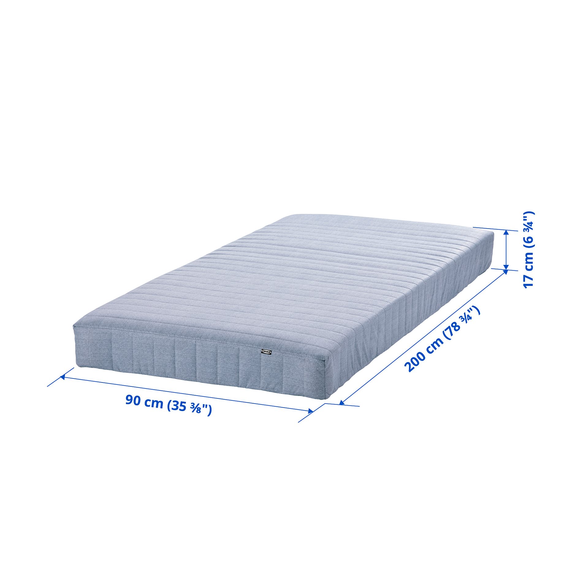 VADSÖ, sprung mattress extra firm, 90x200 cm, 604.535.88