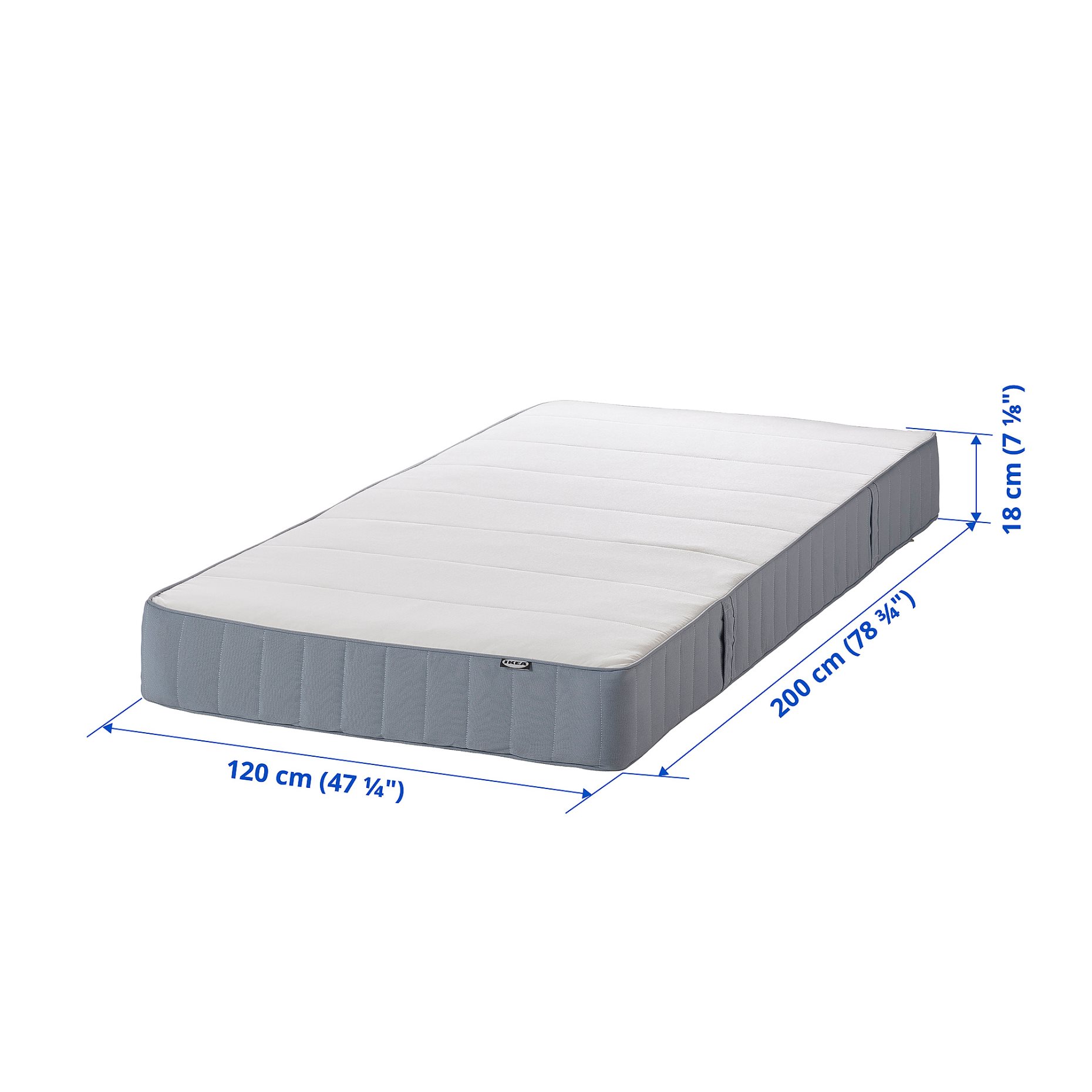 VESTMARKA, sprung mattress/extra firm, 120x200 cm, 604.701.49