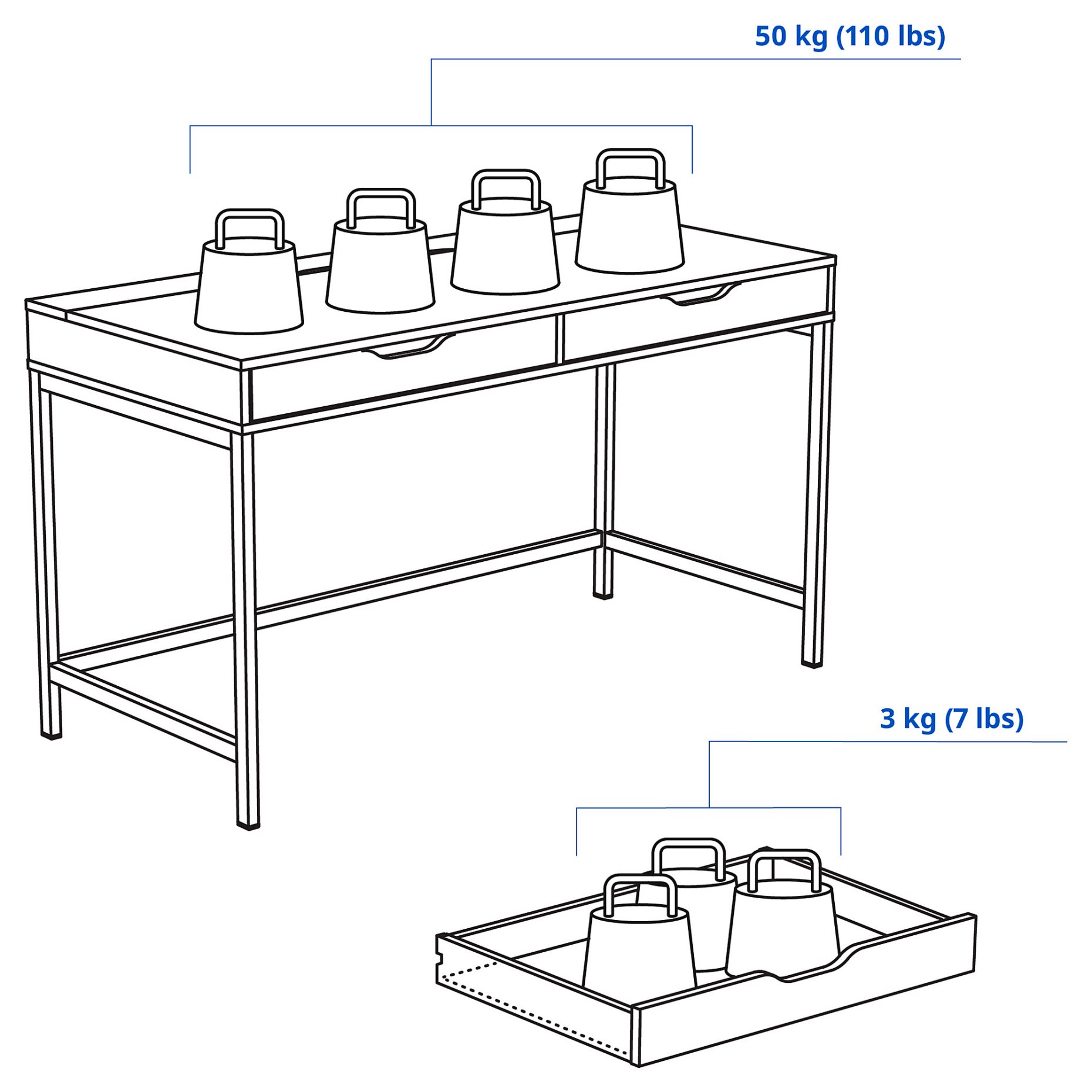 ALEX, desk, 131x58 cm, 604.735.29