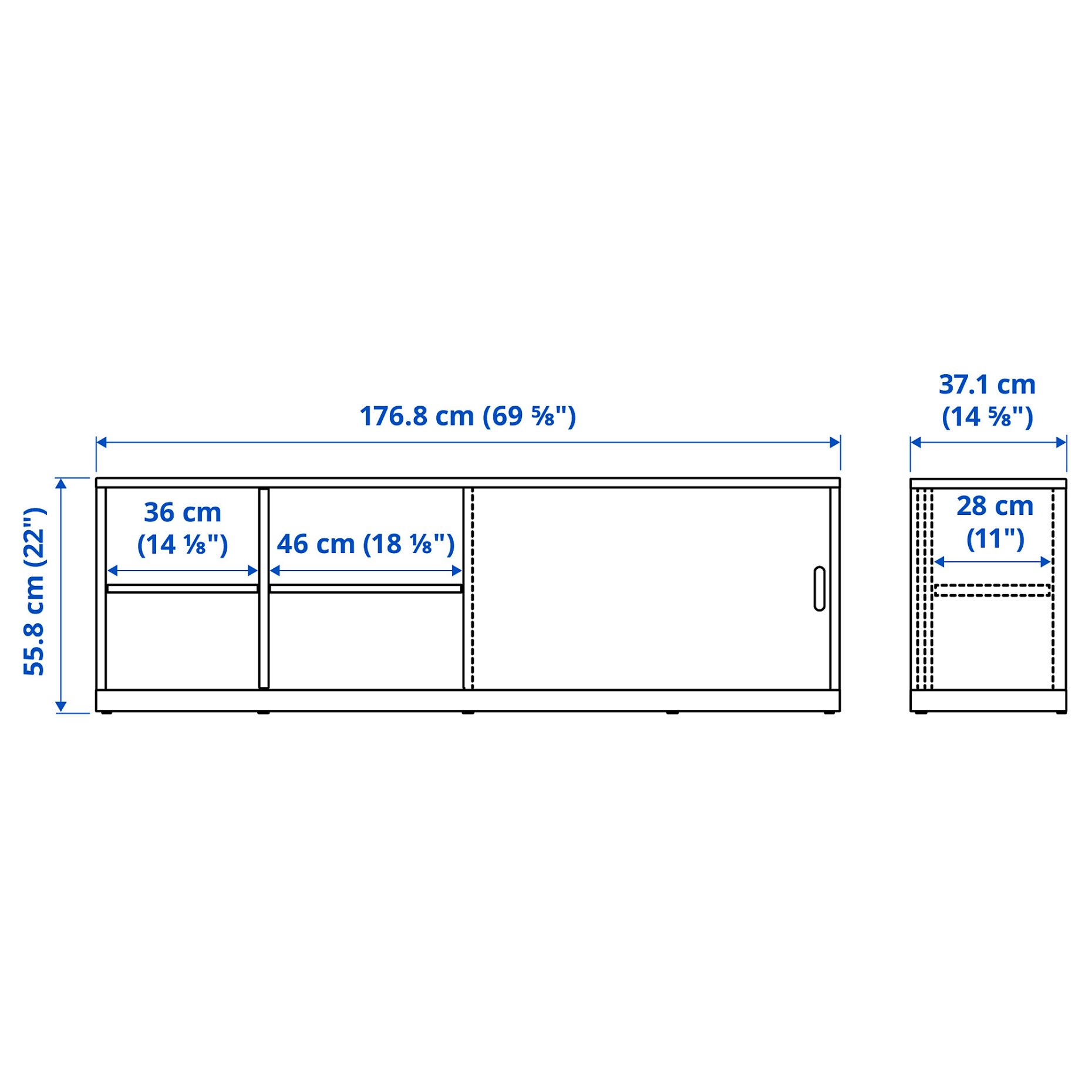 TONSTAD, TV bench, 177x37x56 cm, 604.888.80