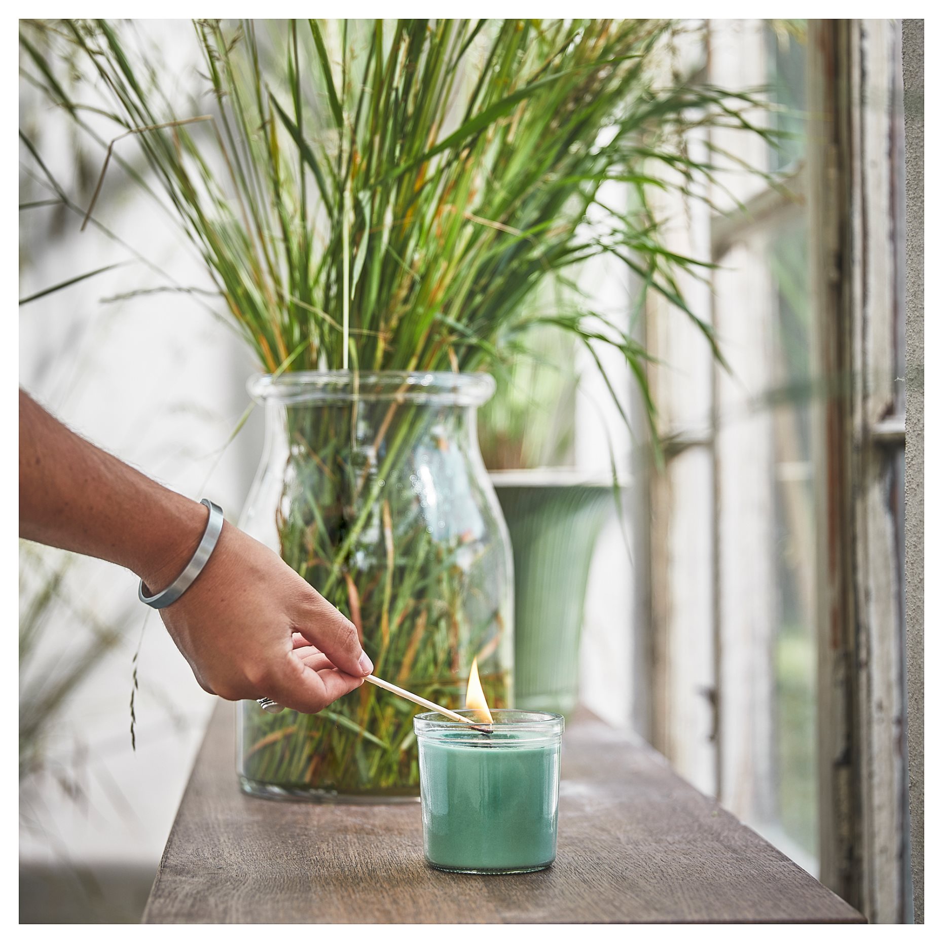 HEDERSAM, αρωματικό κερί σε ποτήρι/γρασίδι, 40 ώρες, 605.023.86