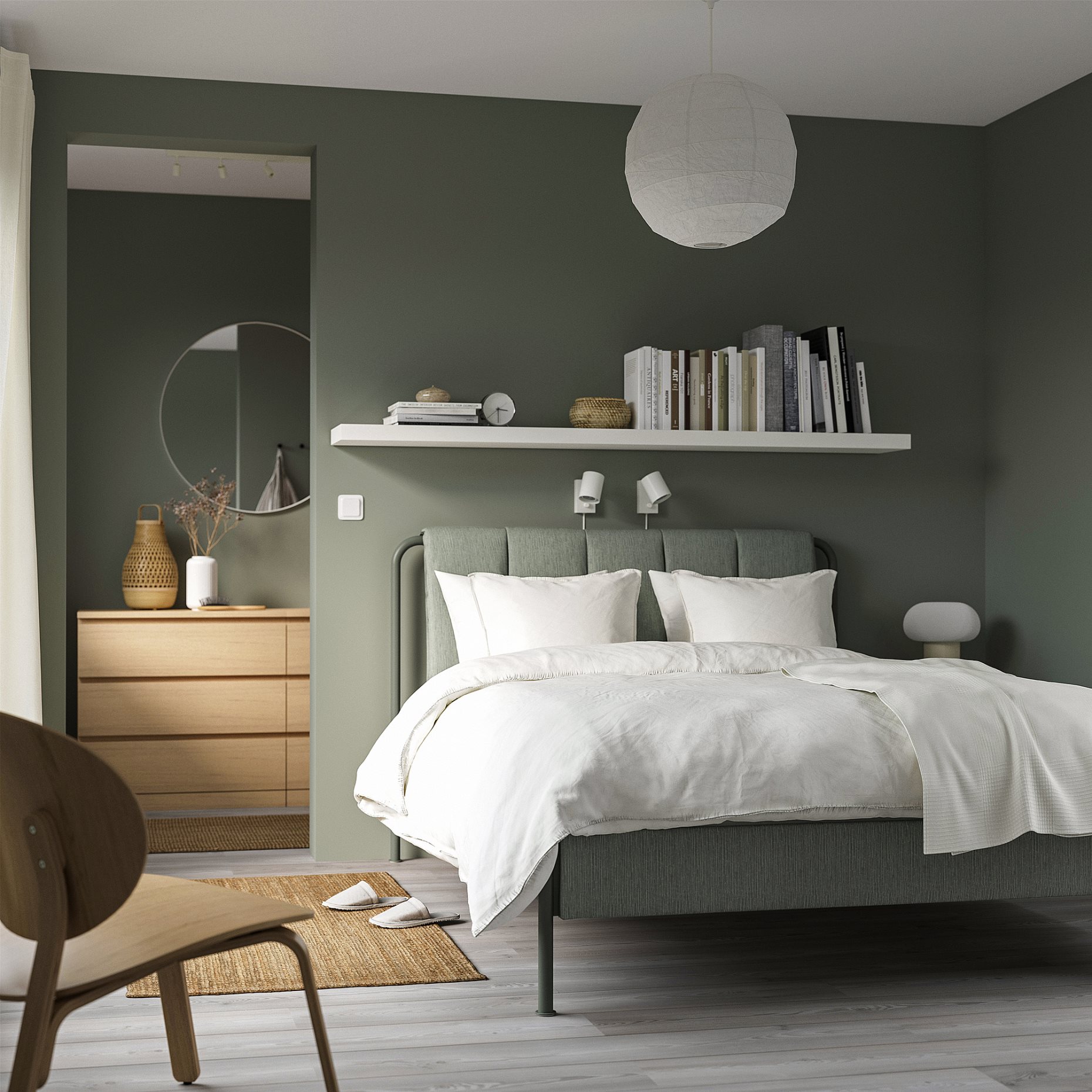 TÄLLÅSEN, upholstered bed frame, 140x200 cm, 605.389.22