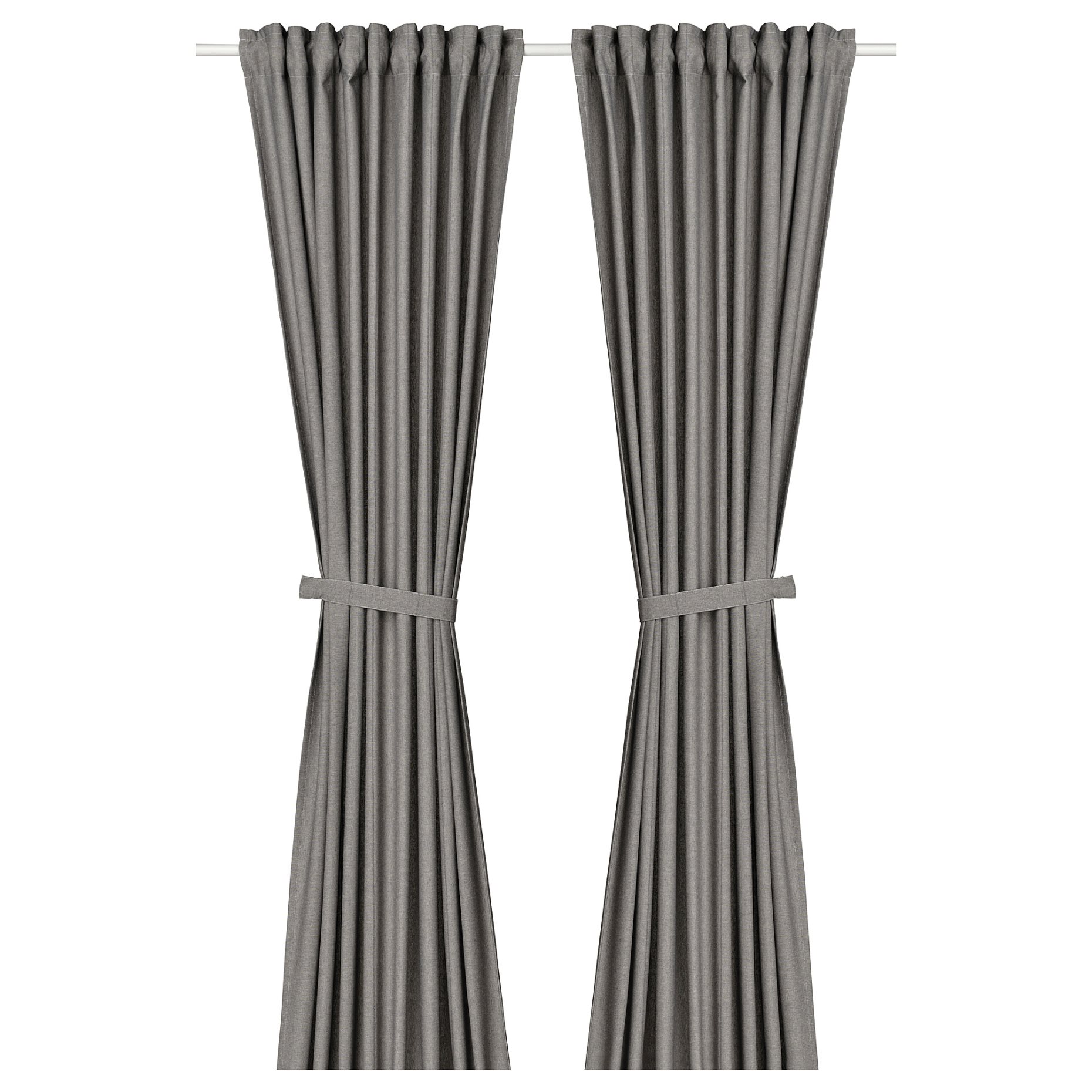 LENDA, curtains with tie-backs 1 pair, 140x300 cm, 605.528.71