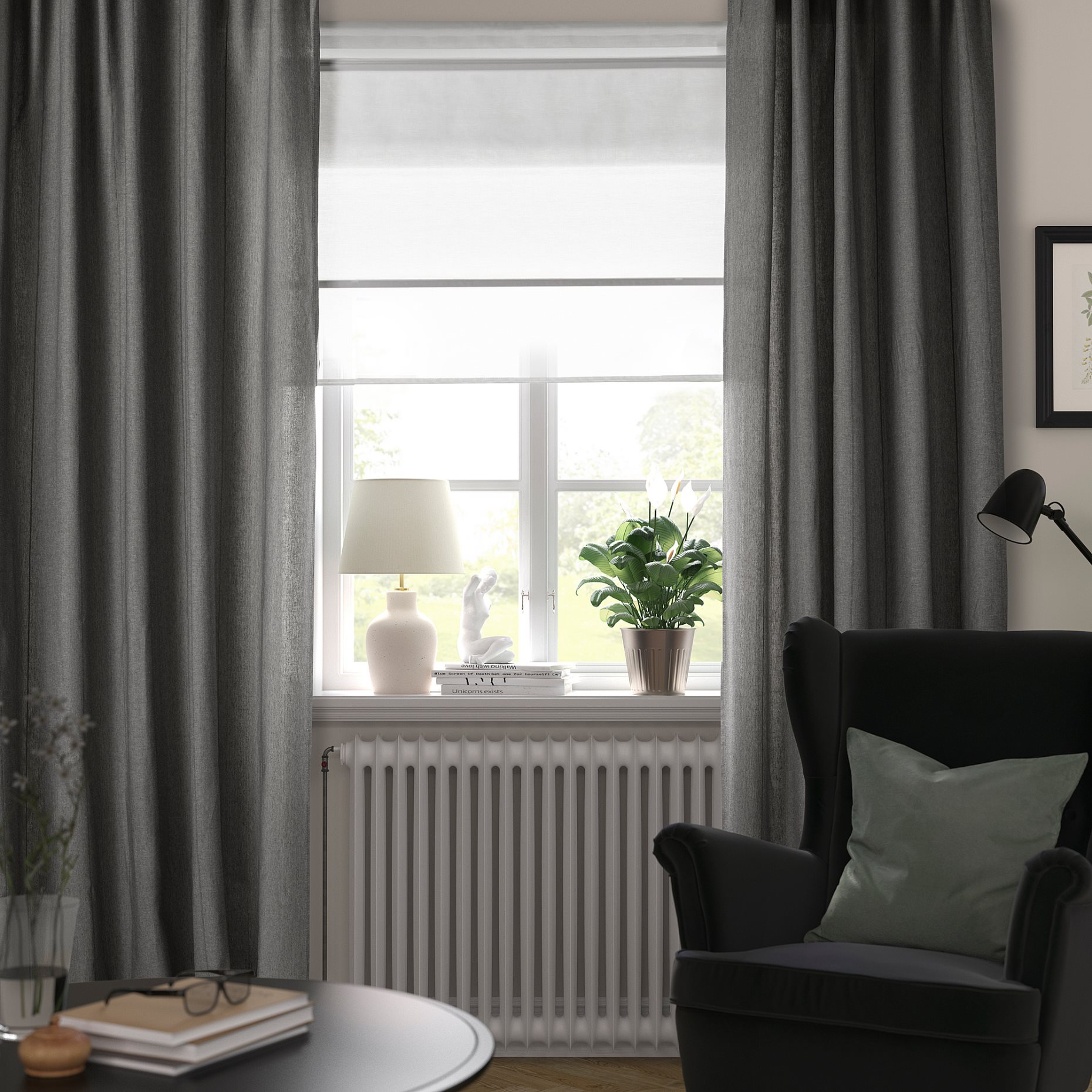 LENDA, curtains with tie-backs 1 pair, 140x300 cm, 605.528.71