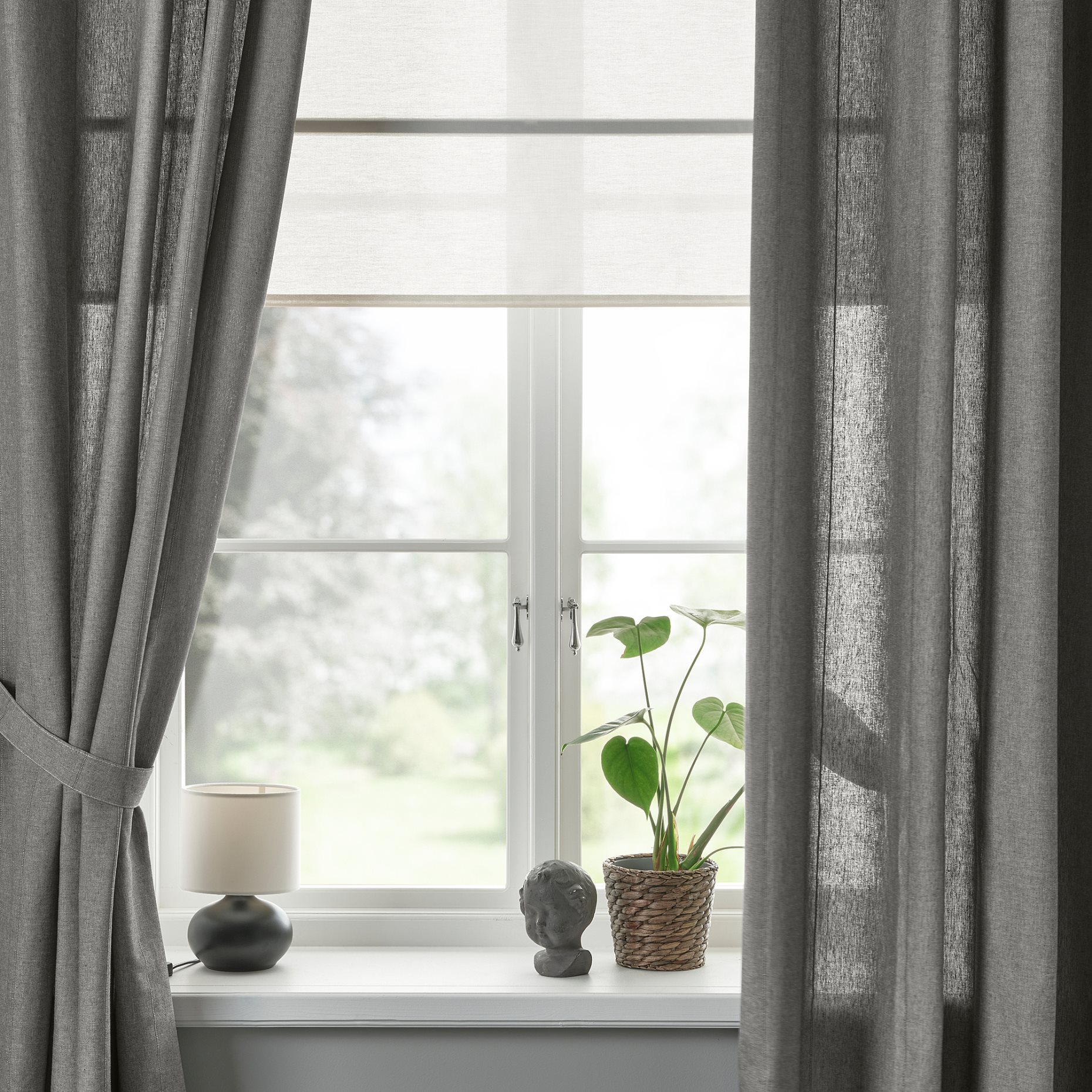 LENDA, curtains with tie-backs 1 pair, 140x300 cm, 605.528.71