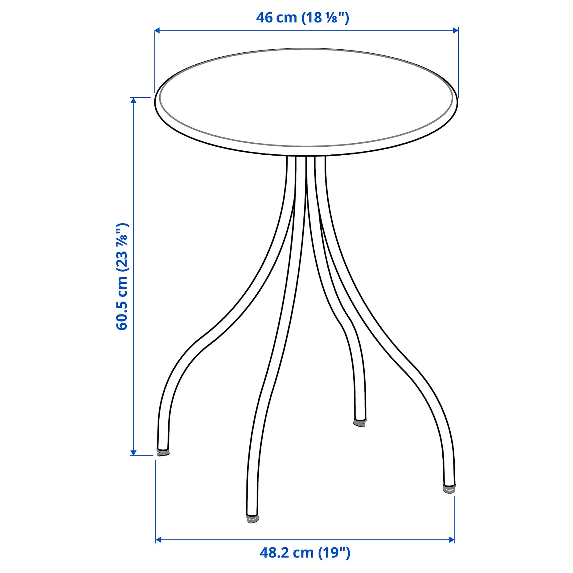 TANEBRO, side table/in/outdoor, 46 cm, 605.549.88