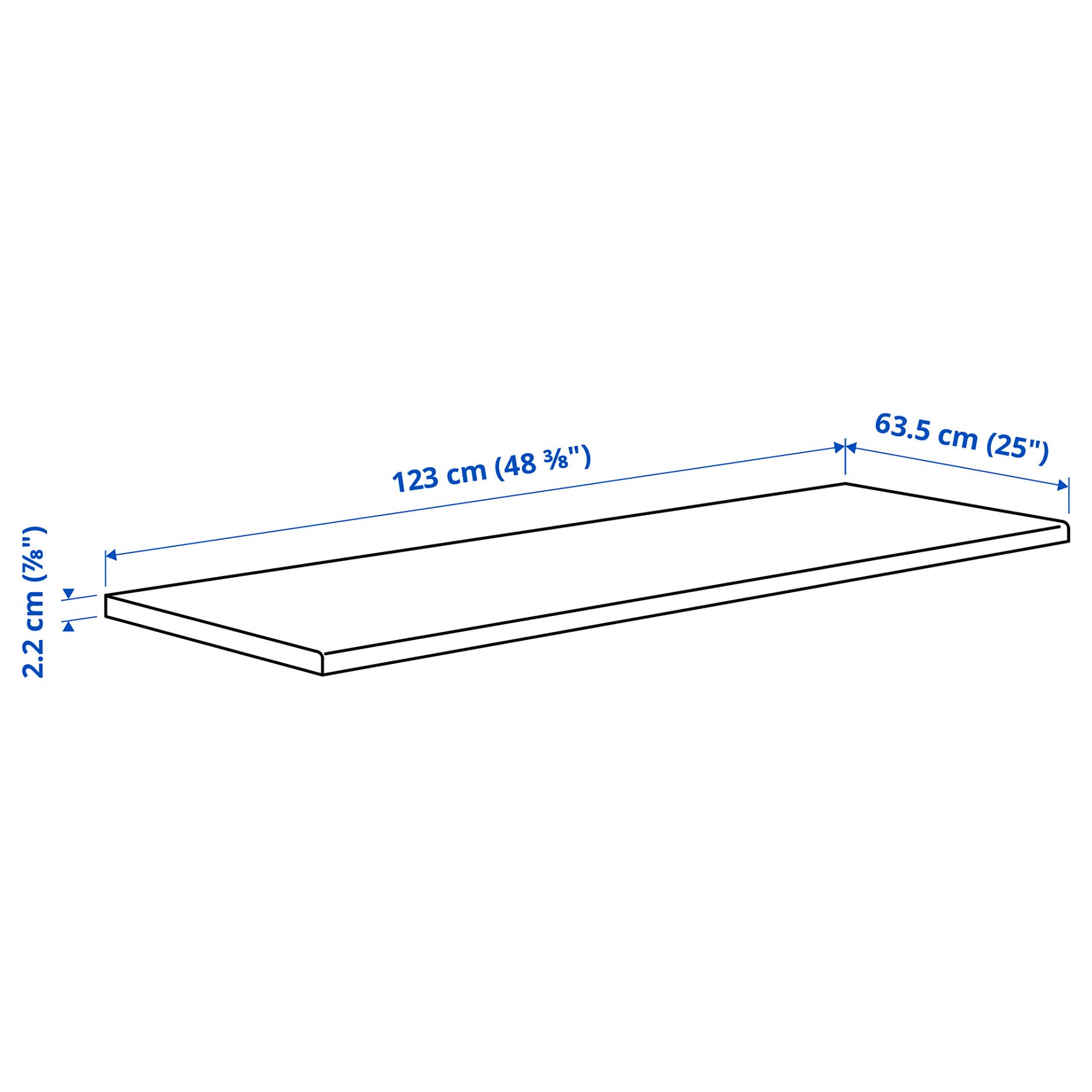 MÖCKLERYD, worktop, 123x2.2 cm, 605.821.80