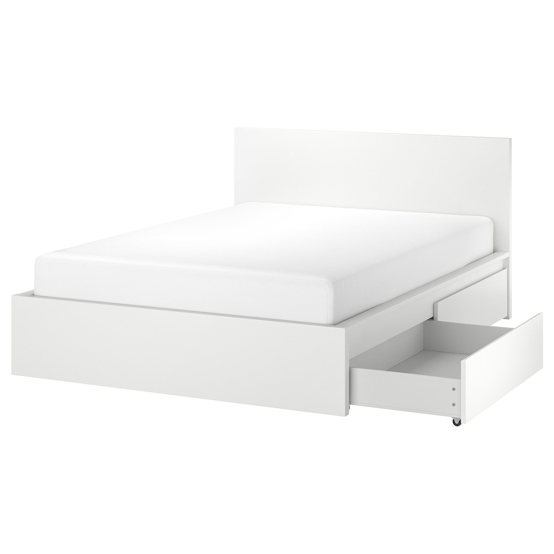MALM, bed frame/high with 4 storage boxes, 140X200 cm, 690.192.24